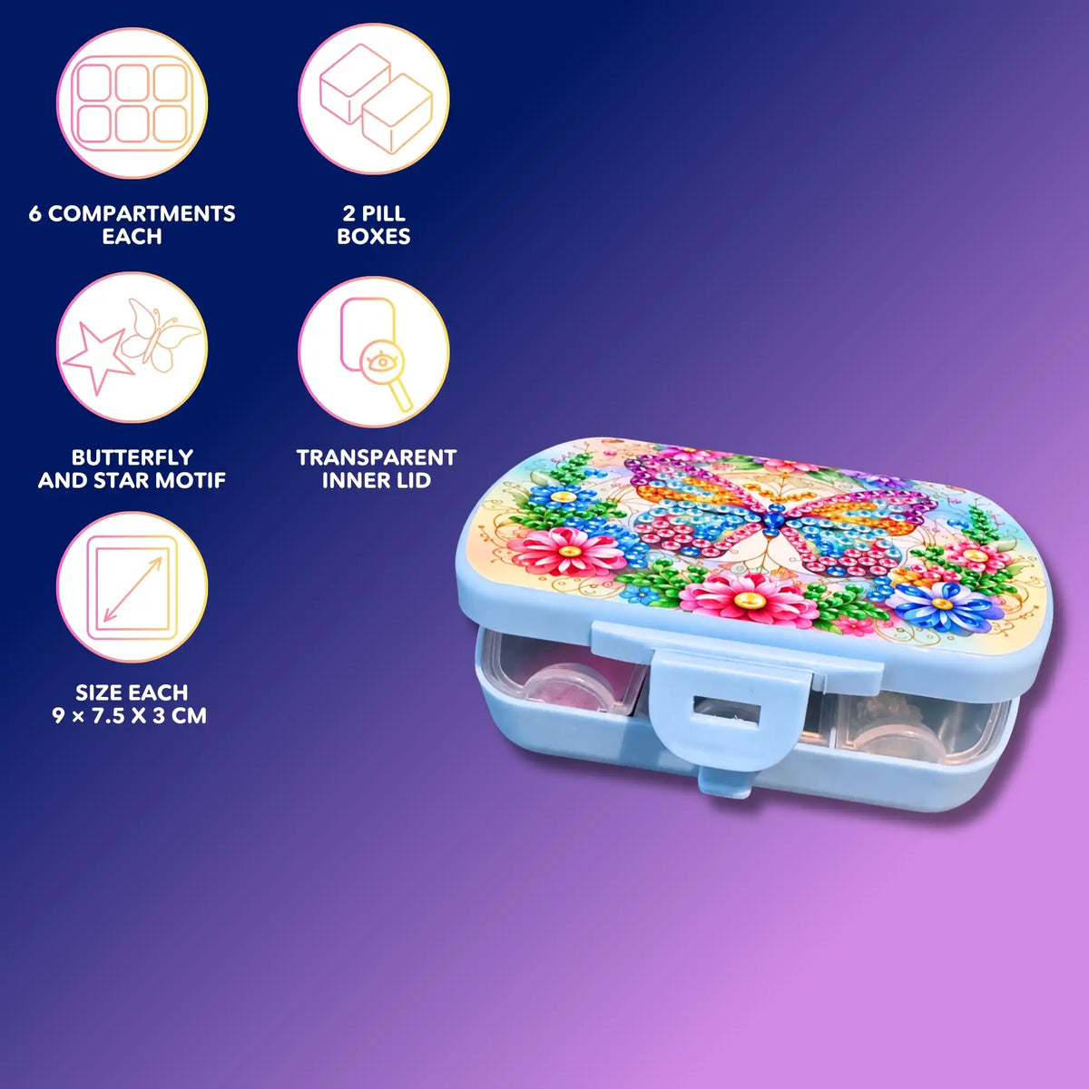 Diamond Painting Pill Boxes (Set of 2)