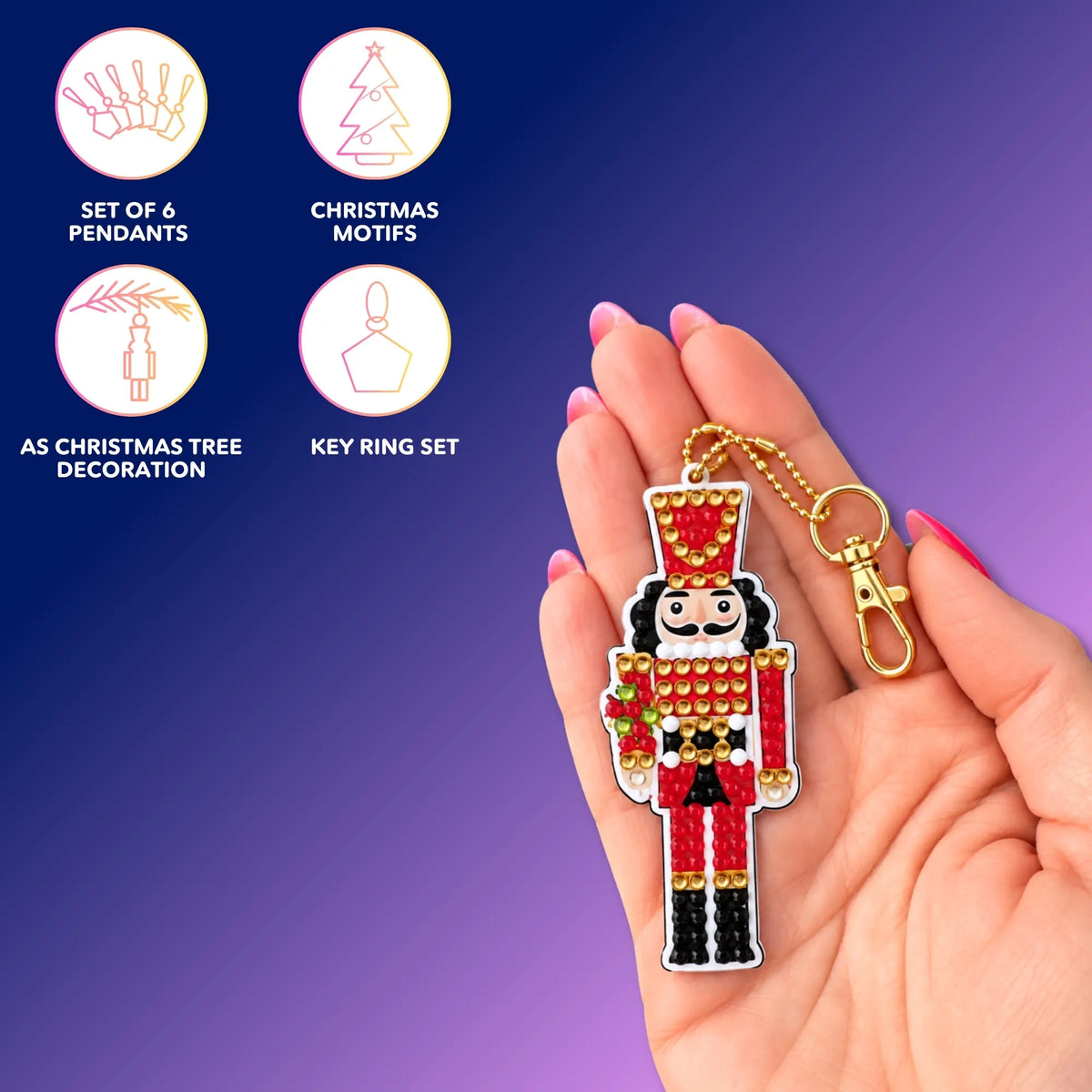 Diamond Painting Keychains — Nutcracker