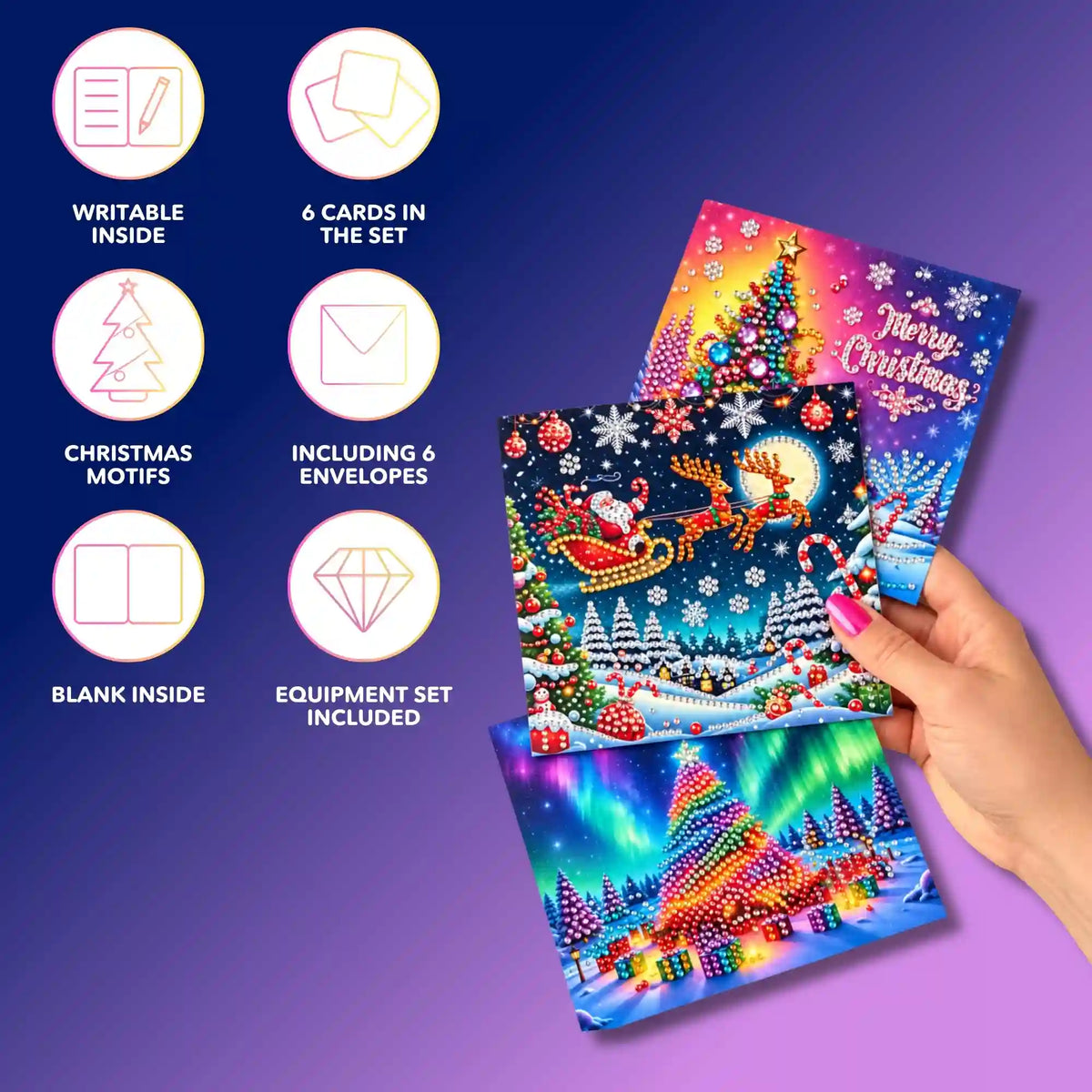 Diamond Painting Gift Cards Colorful Christmas