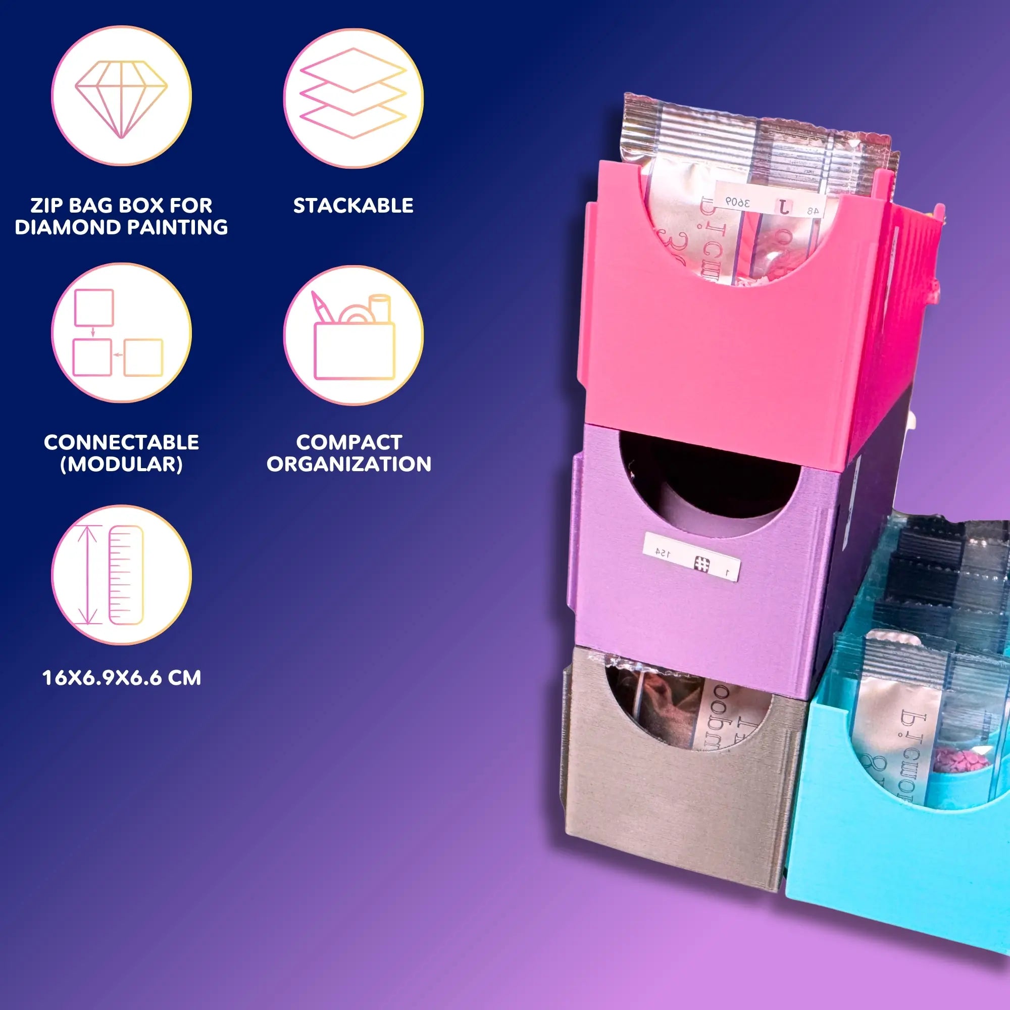 3D Storage Zipper Bag Box