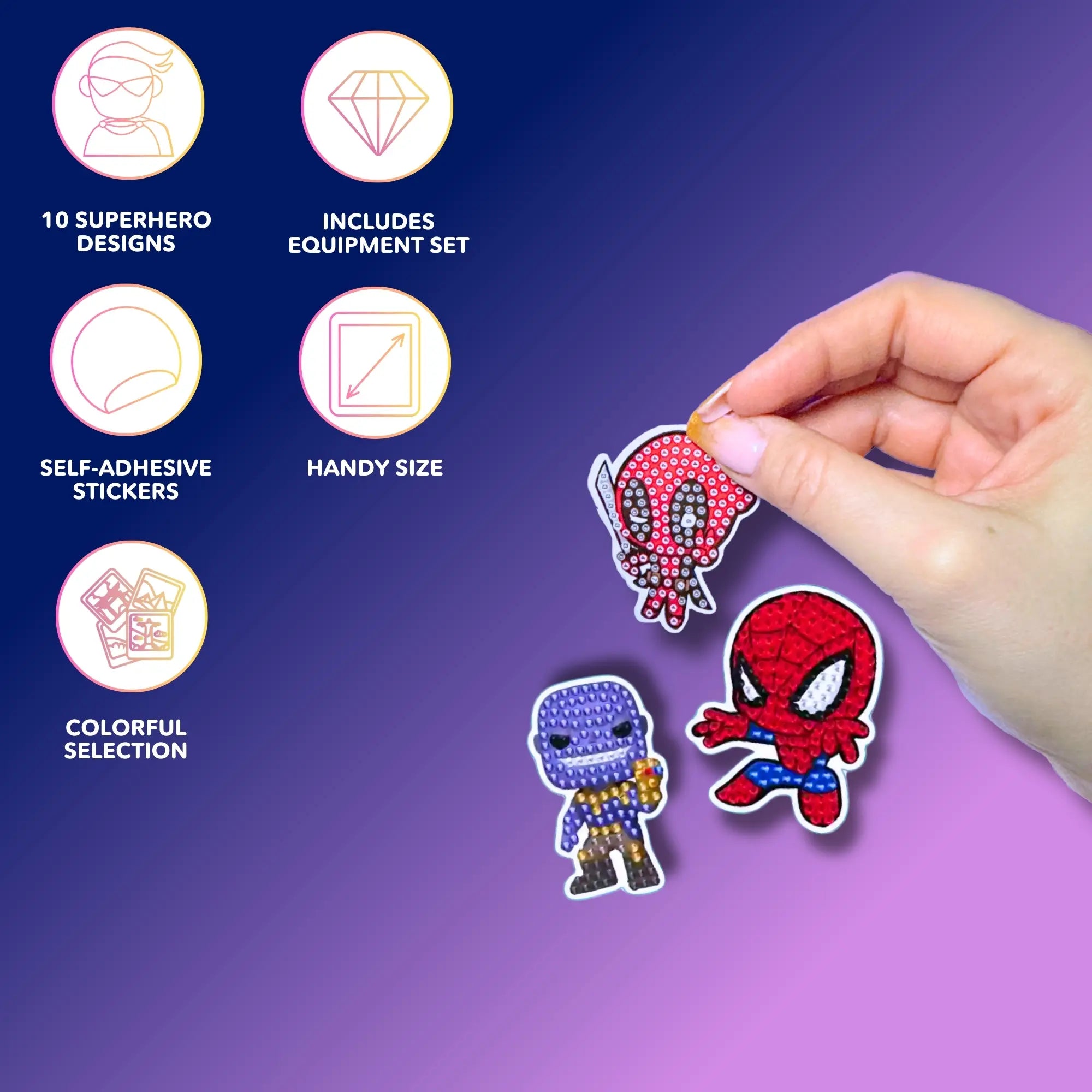 Diamond Painting Stickers - Superheroes
