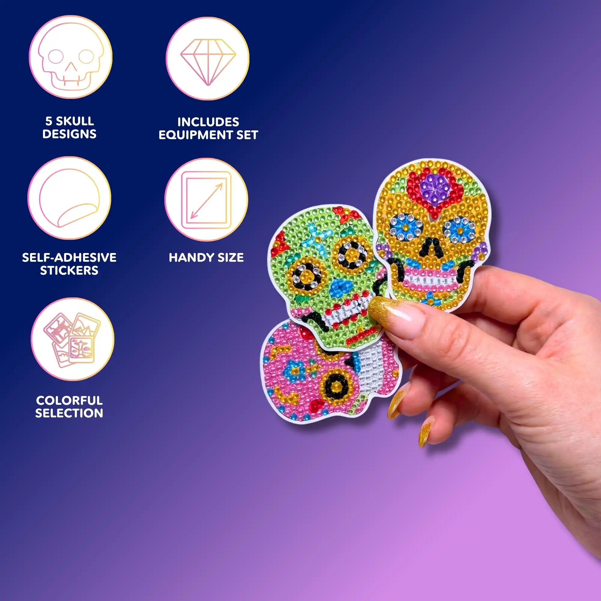 Diamond Painting Stickers - Skulls