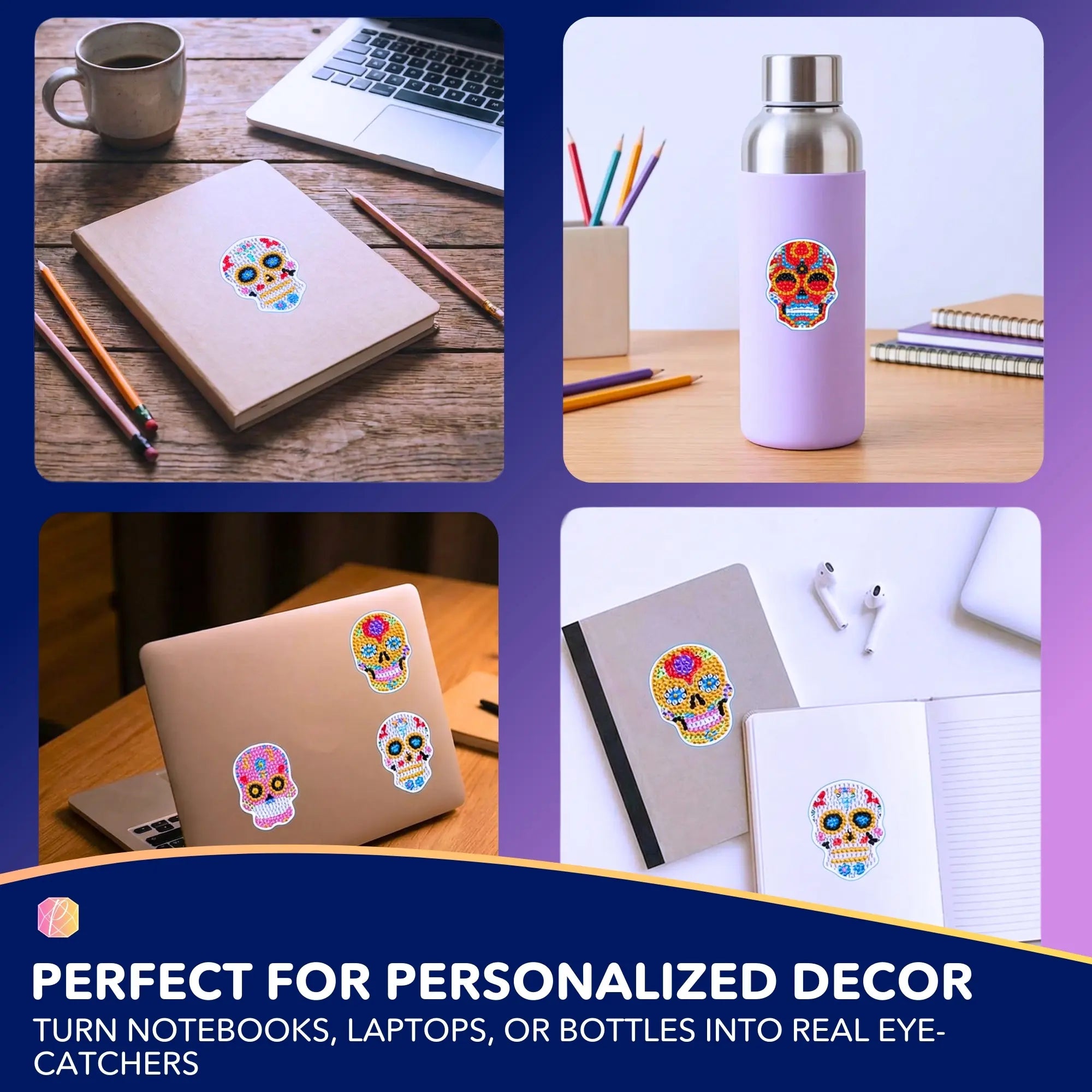 Diamond Painting Stickers - Skulls