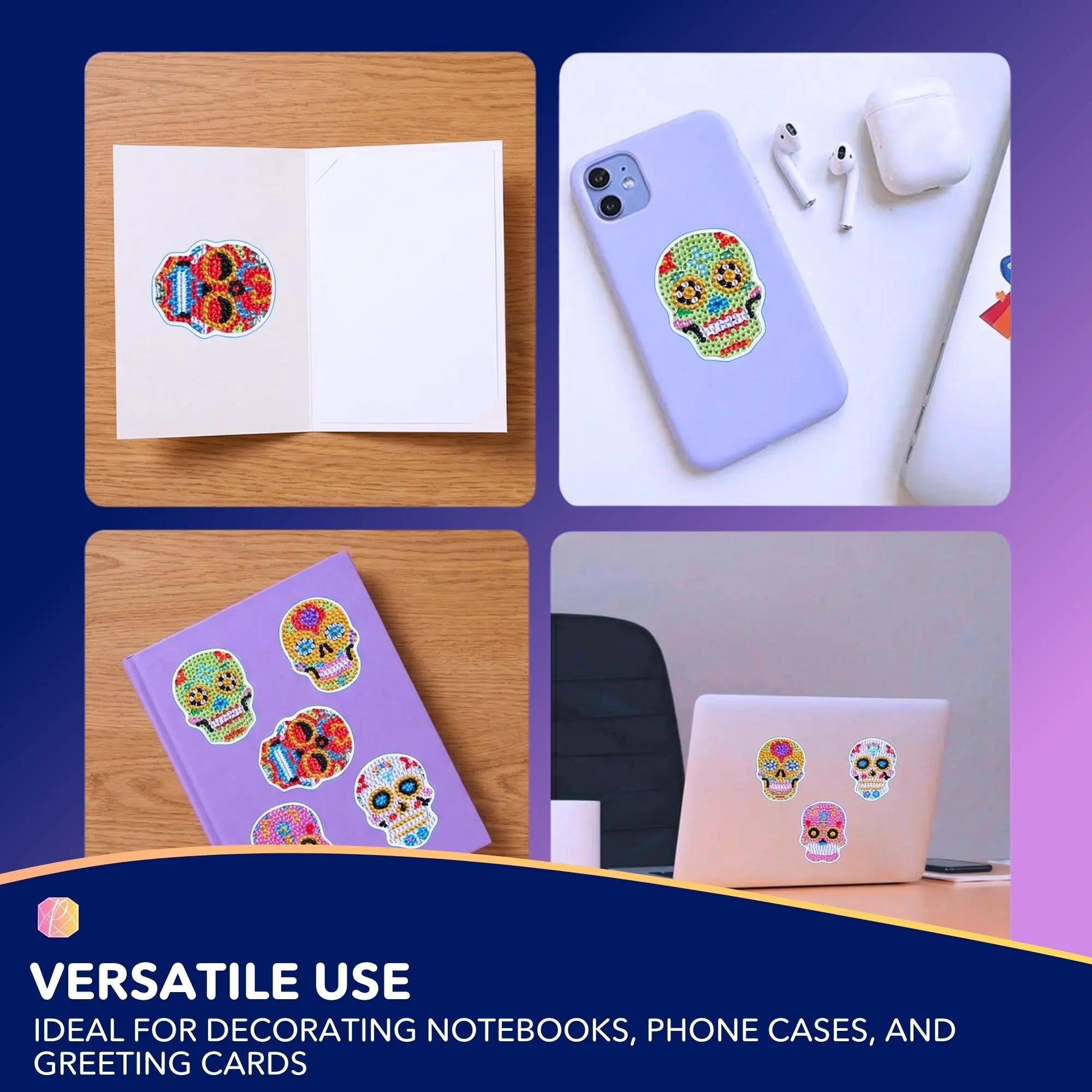 Diamond Painting Stickers - Skulls