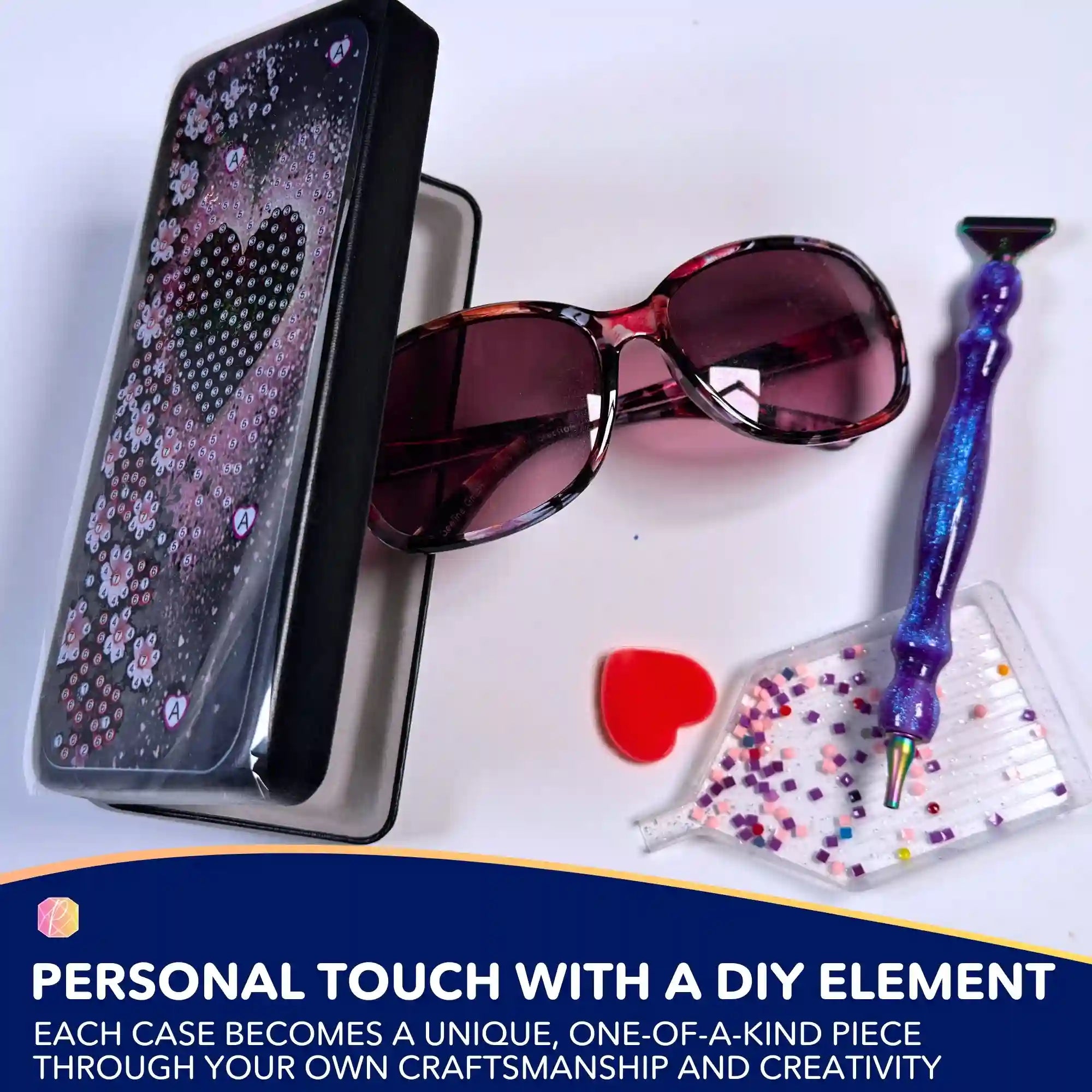 Diamond Painting Glasses Case – Heart