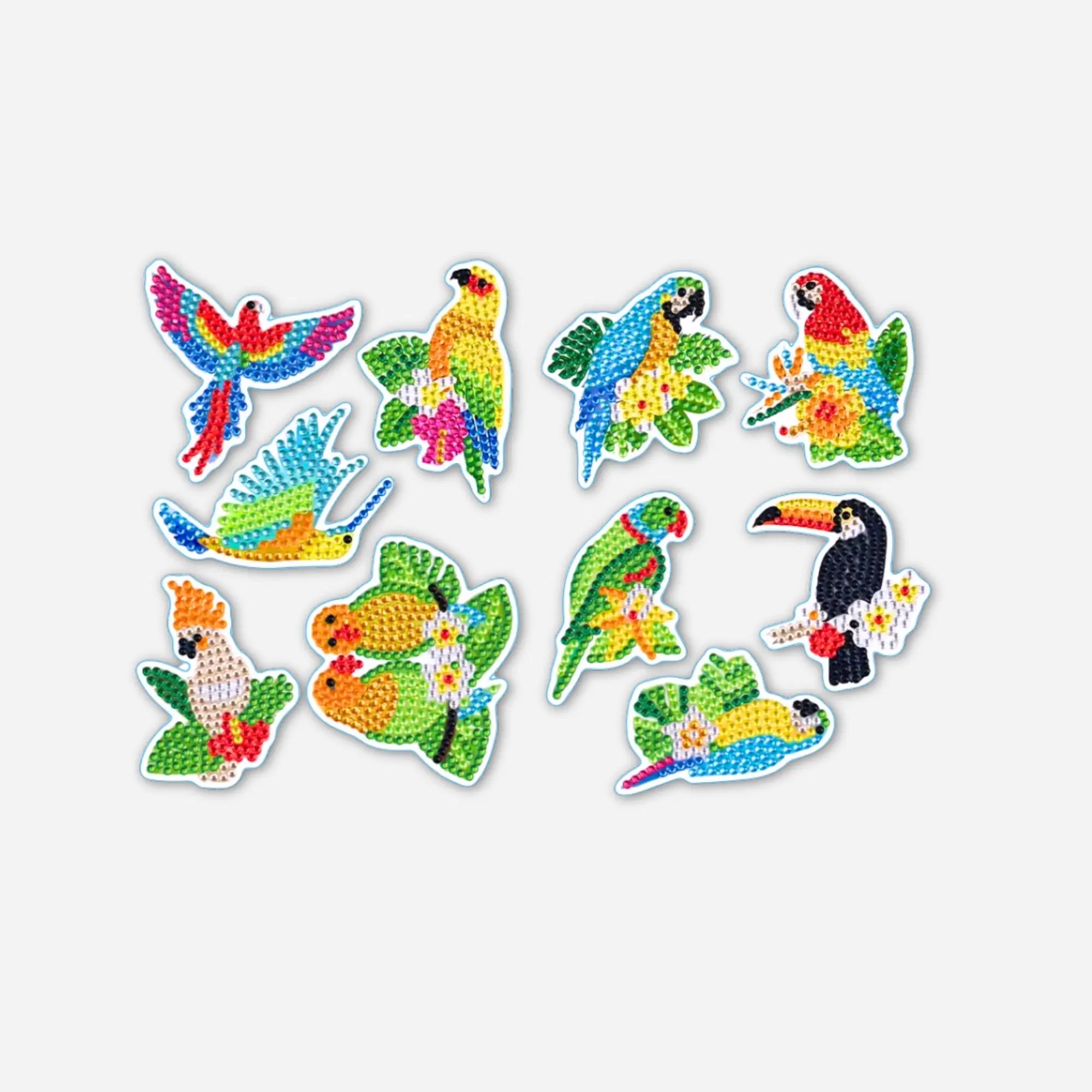 Diamond Painting Sticker – Colorful Birds