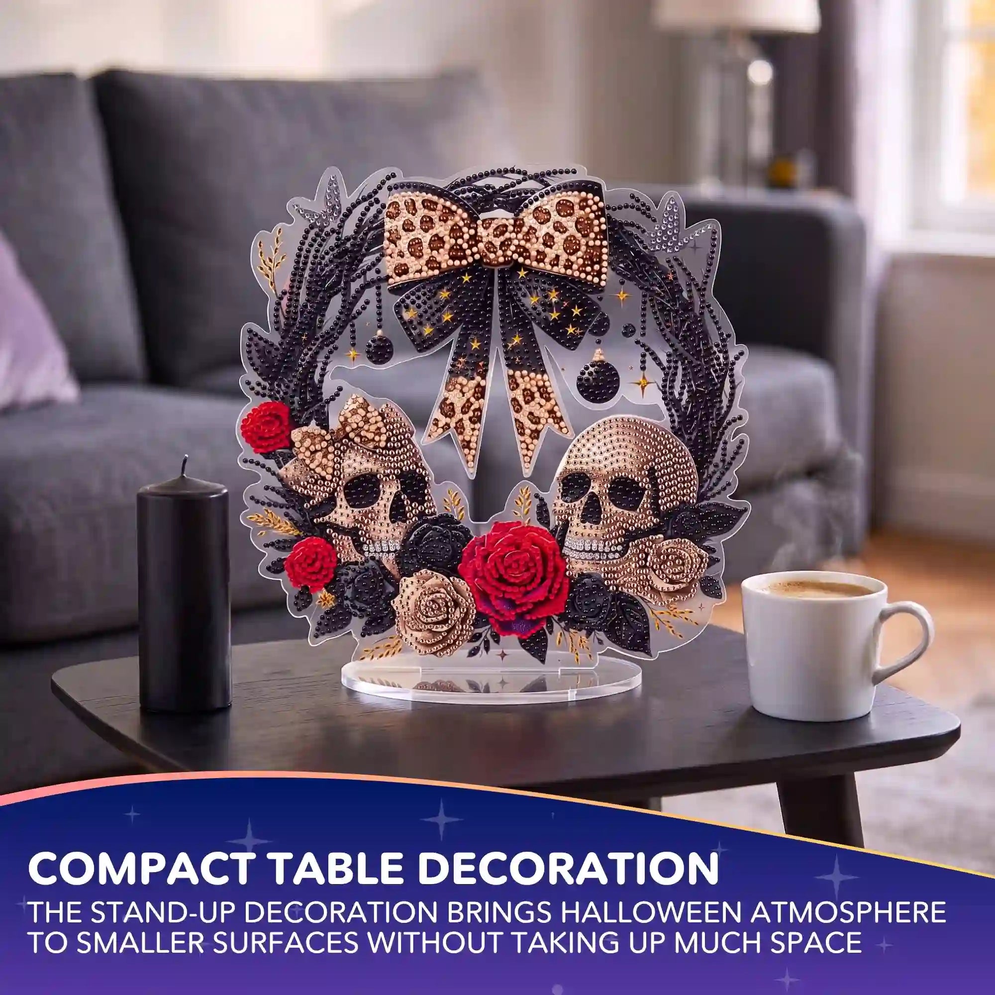 Diamond Painting – Skull Wreath Display Stand – Halloween
