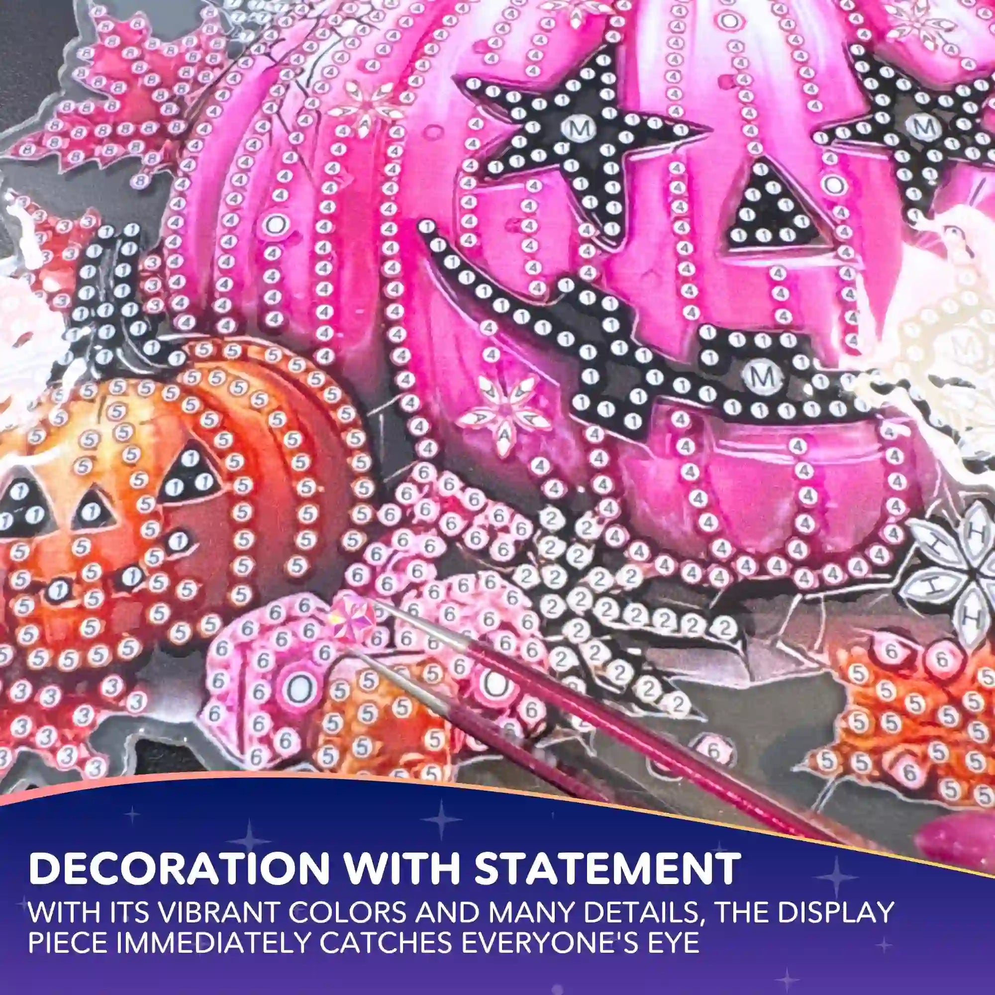 Diamond Painting – Pink Pumpkin Display Stand – Halloween