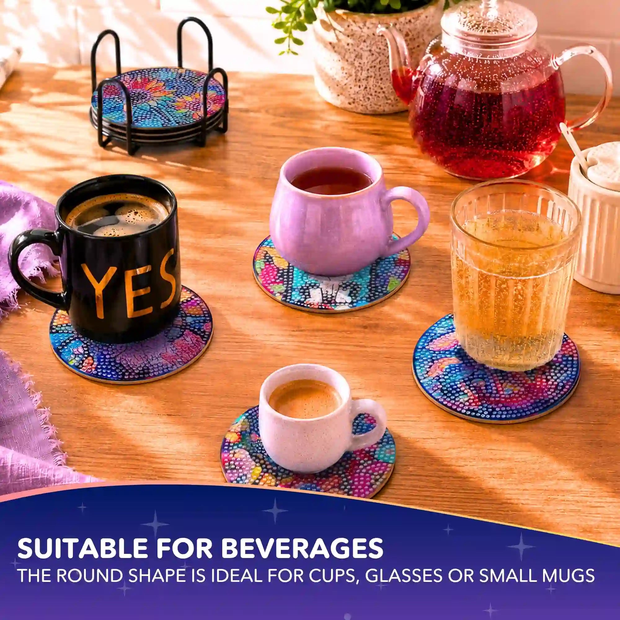 Diamond Painting – Coasters Colorful Animal World