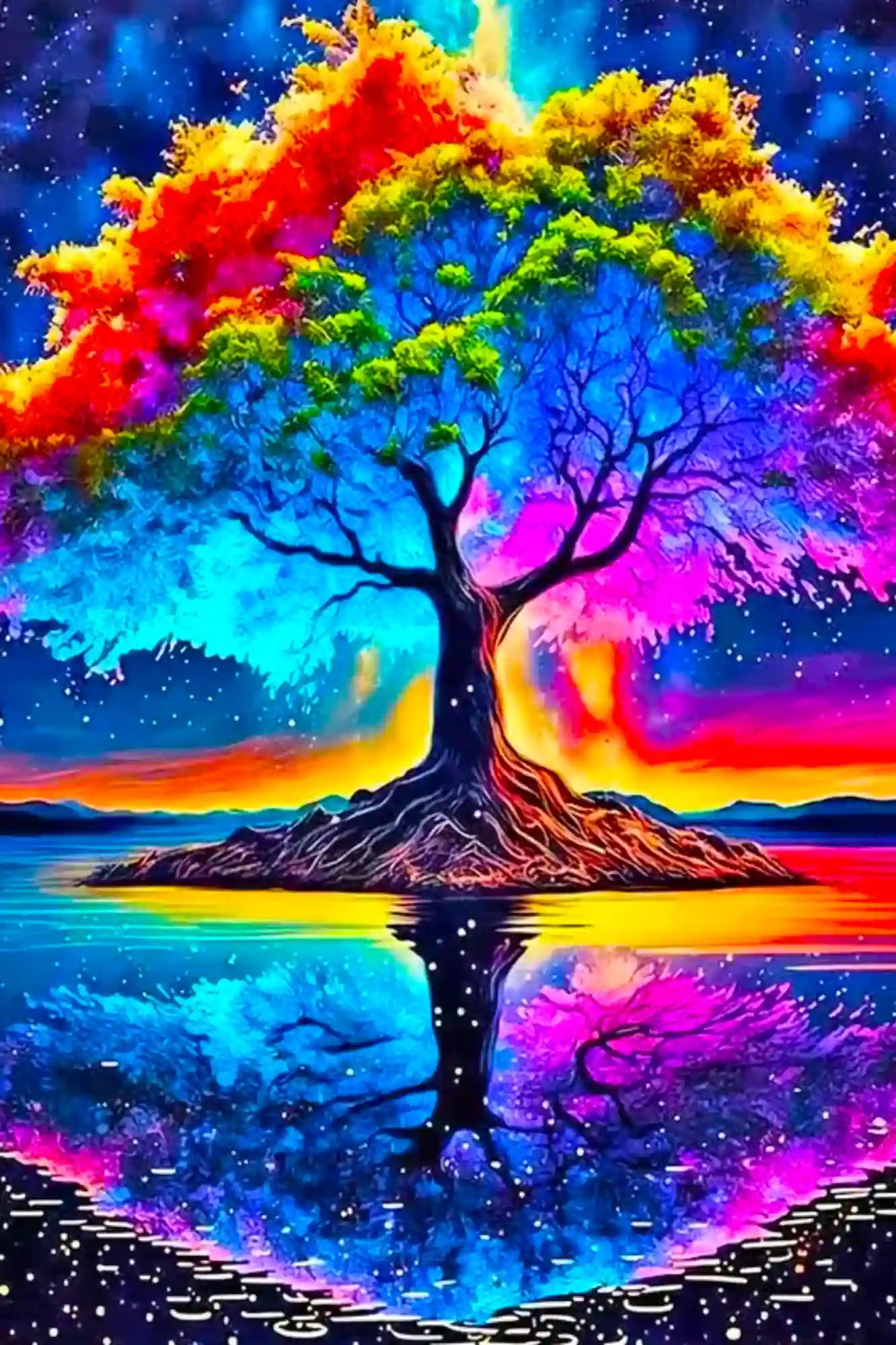 Diamond Painting 100 Colors Special – Rainbow Tree