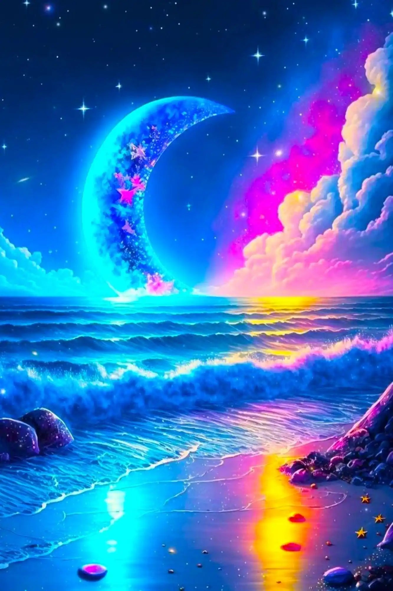 Diamond Painting AB Special – Beach in the Moonlight