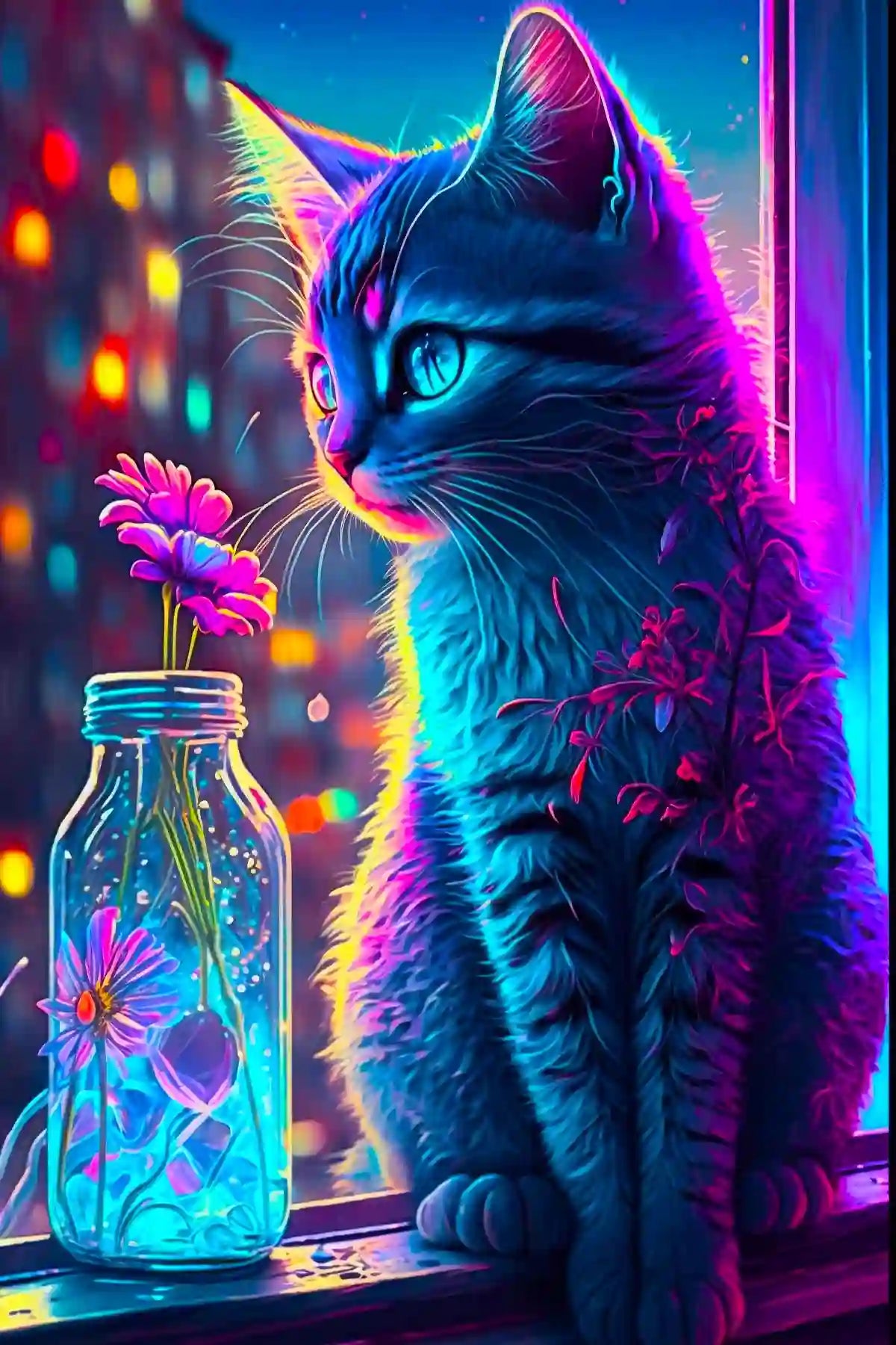 Diamond Painting AB Special – Little Cat of Flowers