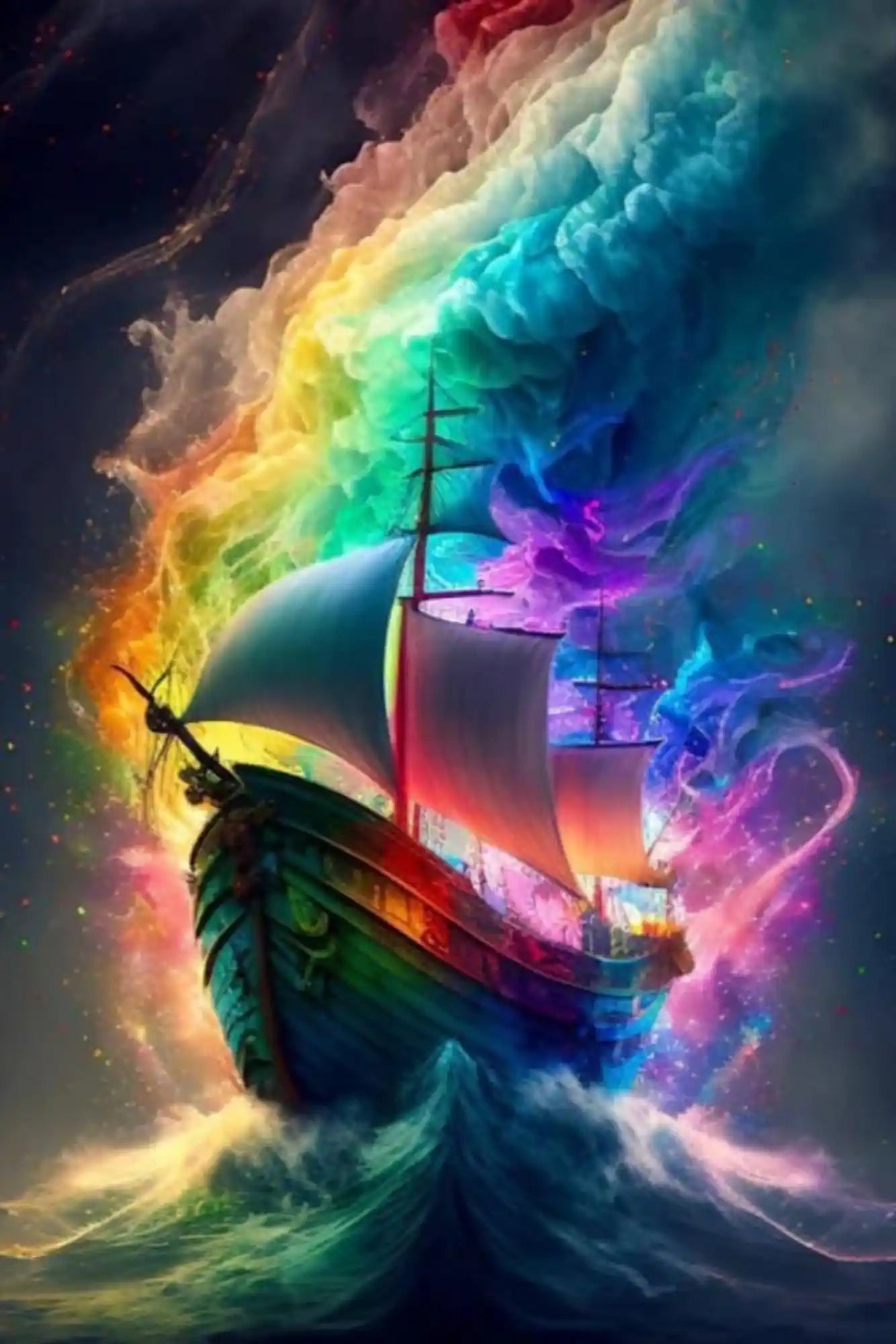 Diamond Painting Multi Special – Ship in Colorful Sea