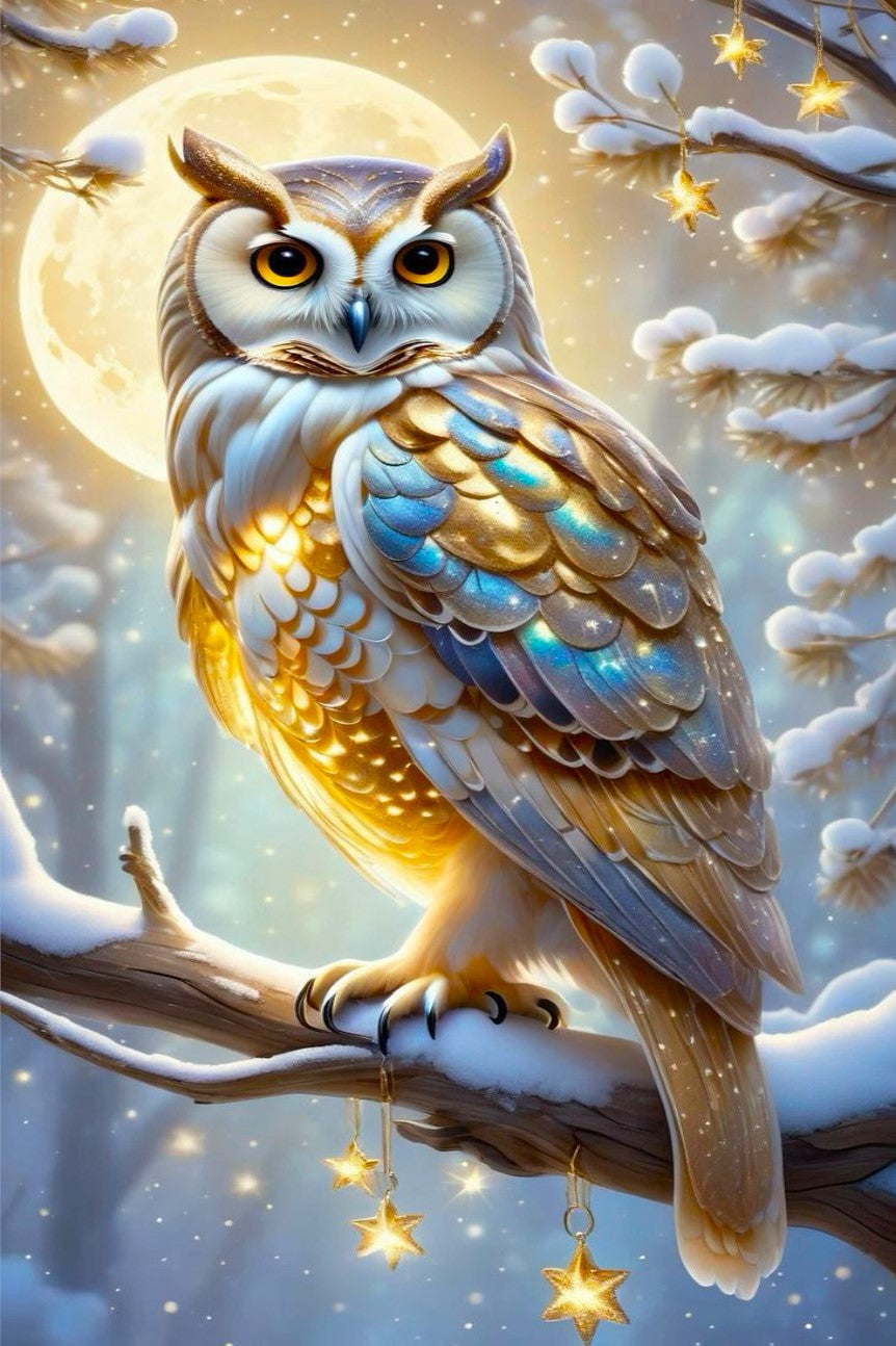 Diamond Painting - Golden Snow Owl