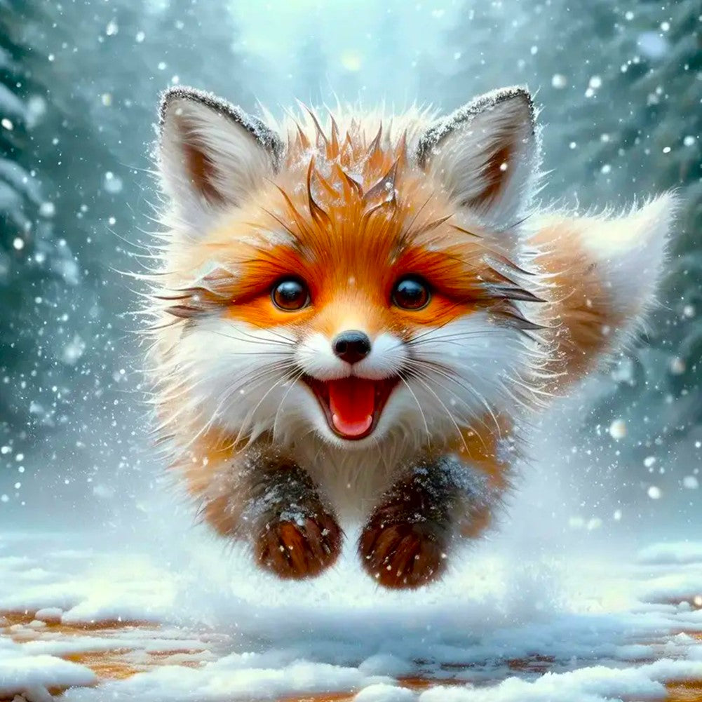 Diamond Painting - Little Fox in the Winter Forest