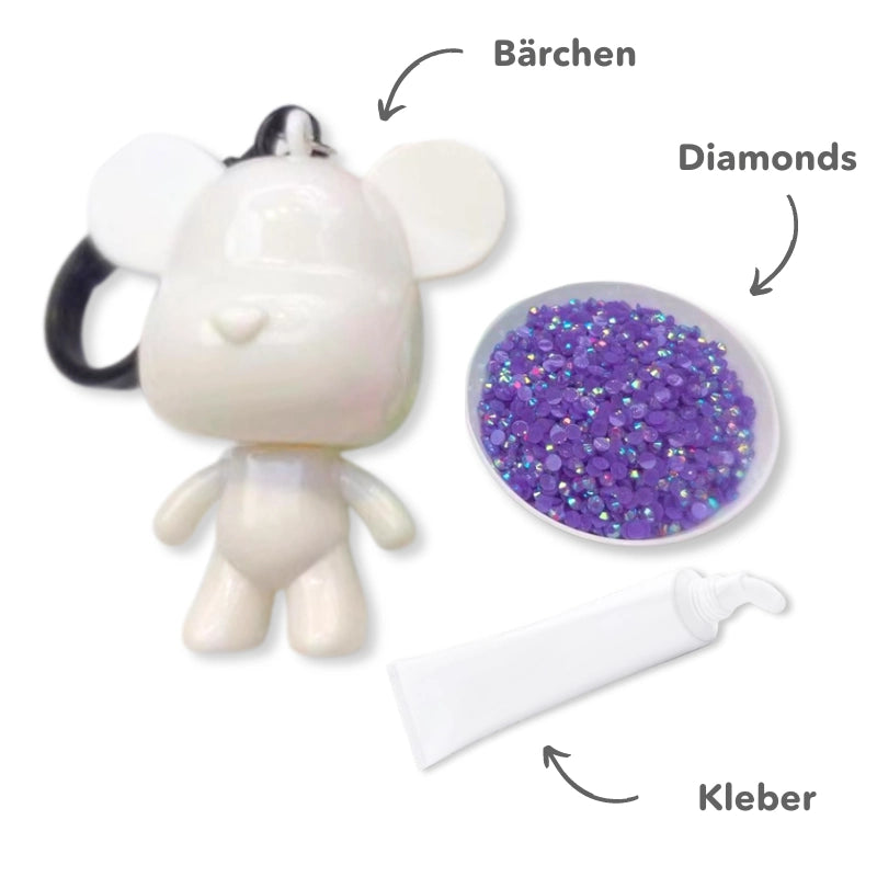 Diamond Painting Keychain – Glitter Bear