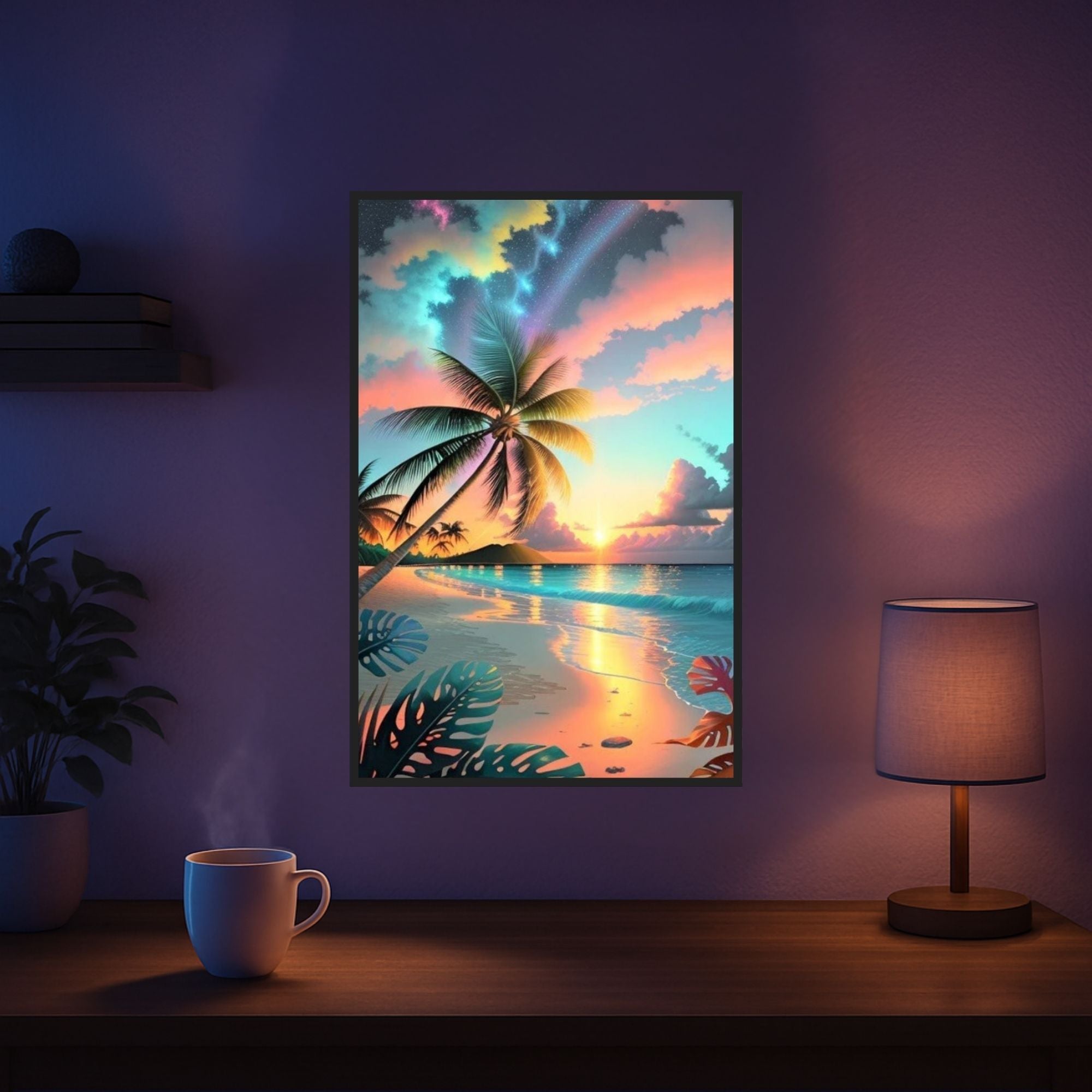 Palm Tree in the Colorful Evening Sky
