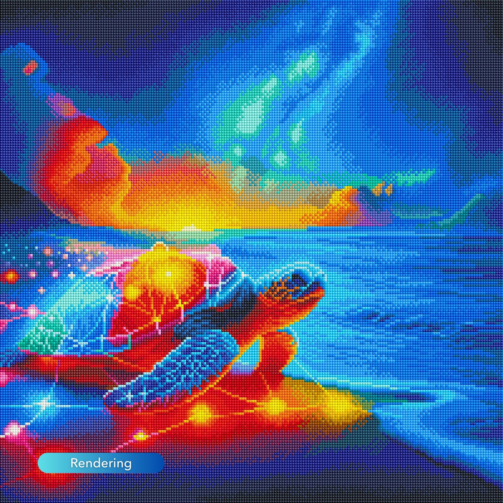 Diamond Painting - Colorful sparkling turtle