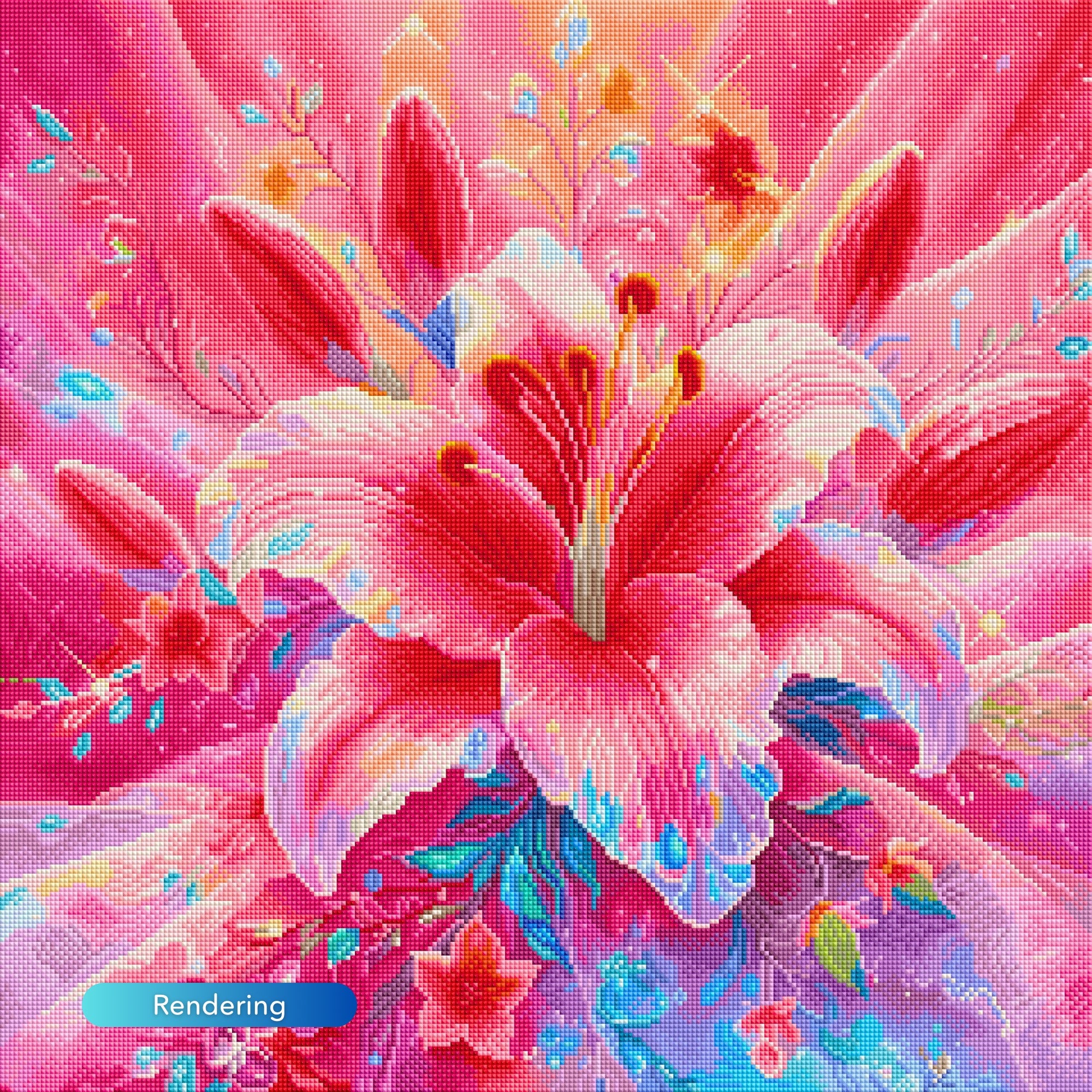 Diamond Painting - Delicate Lily in Soft Pink