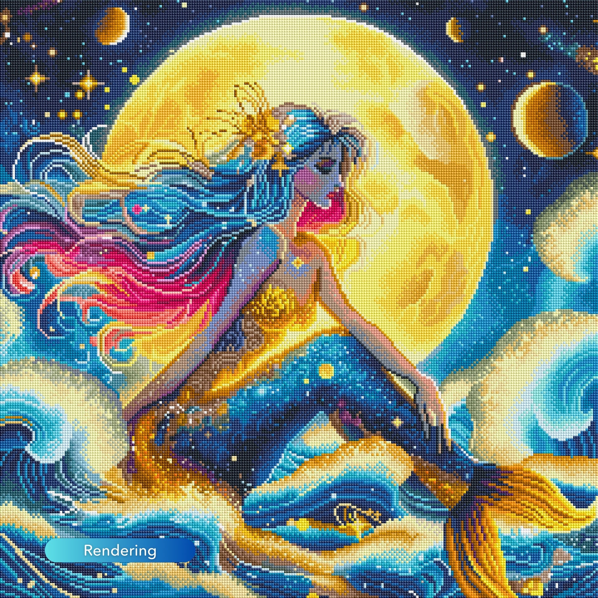Diamond Painting - Mermaid in the Starry Sky