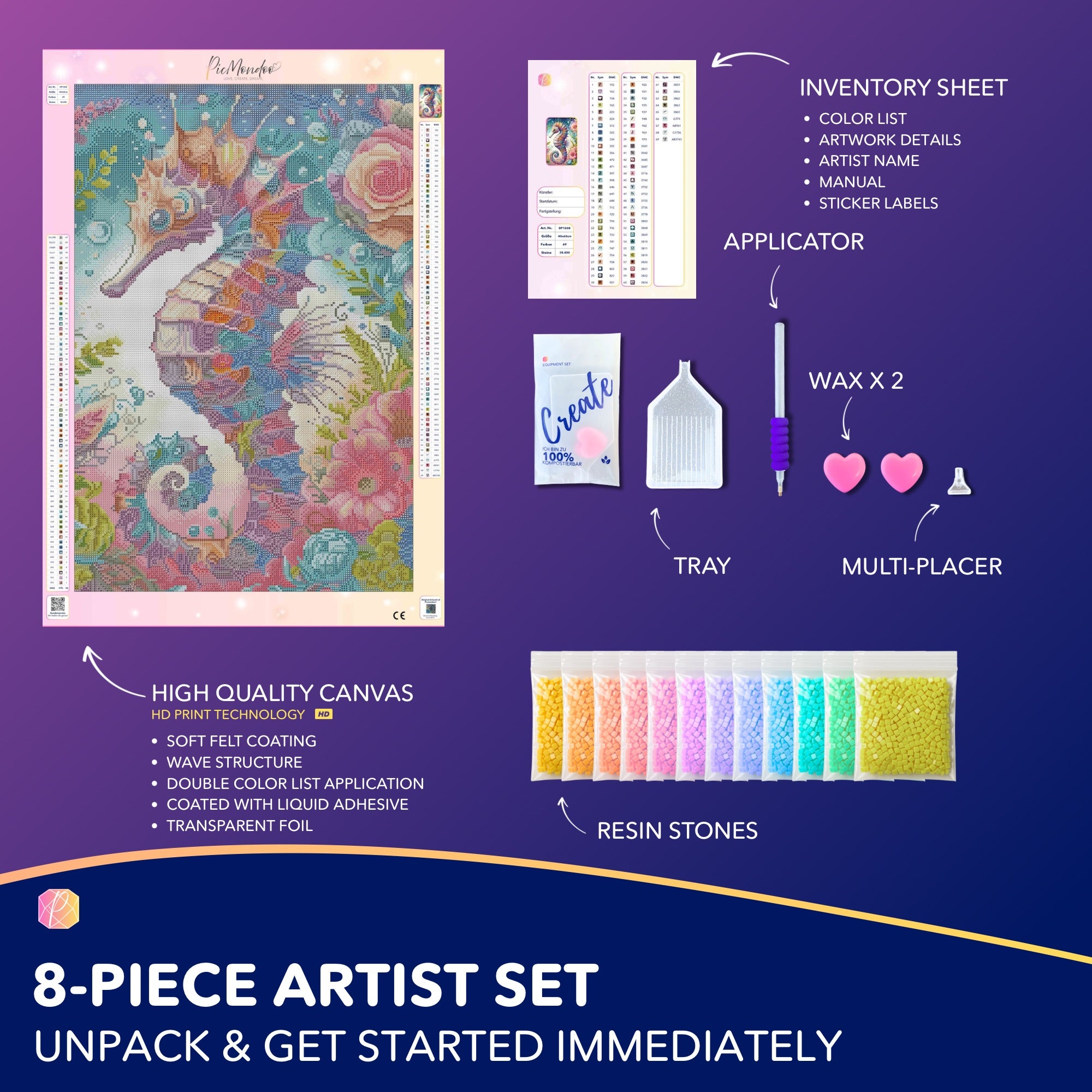 Diamond Painting - Seahorse in blossom Dream