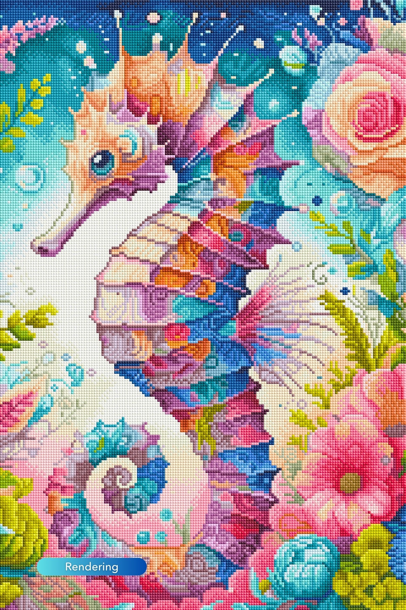 Diamond Painting - Seahorse in blossom Dream