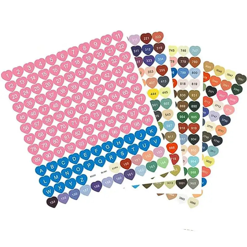 Diamond Painting - DMC Sticker - 4 Sheets - Hearts