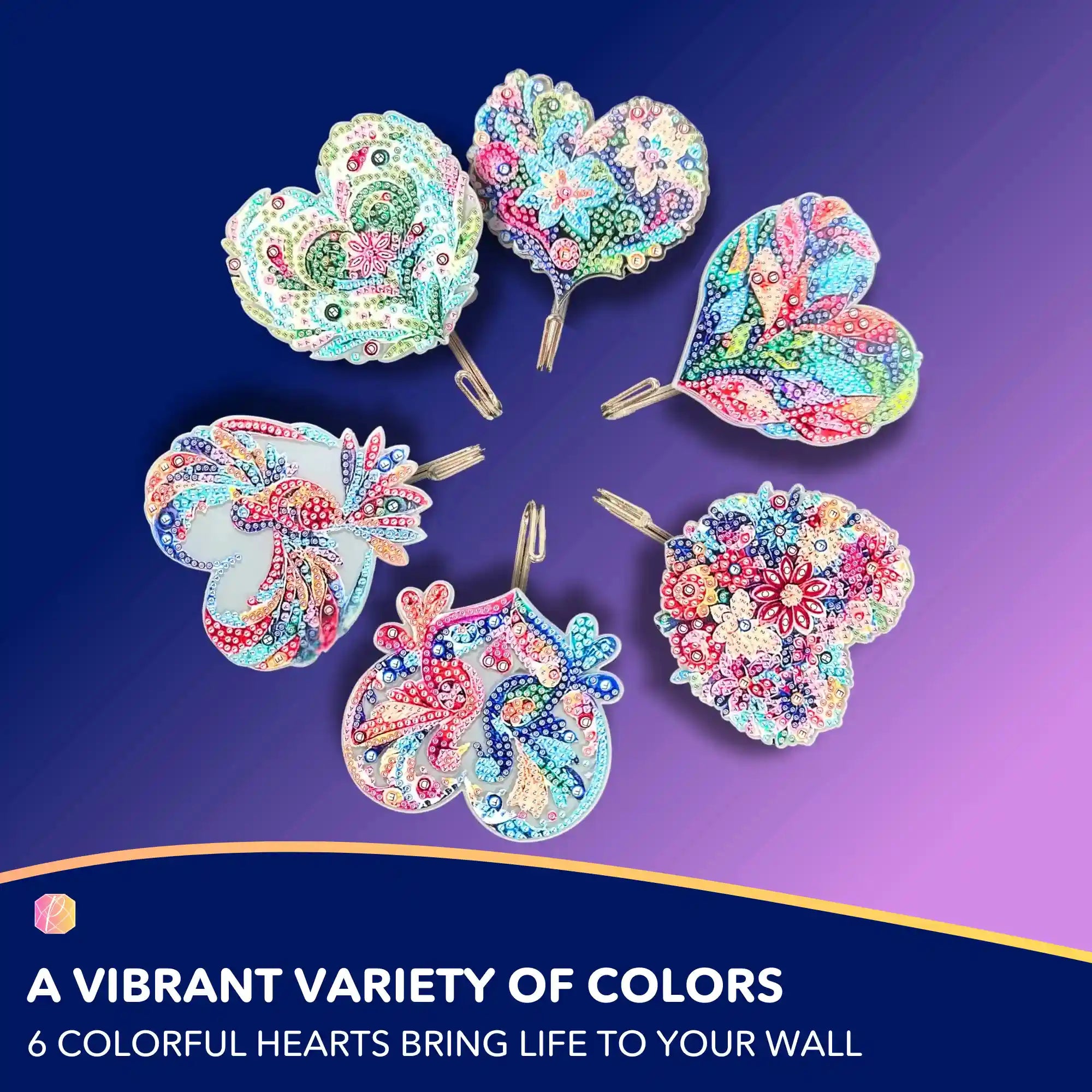 Diamond Painting Wall Hooks Mosaic Hearts