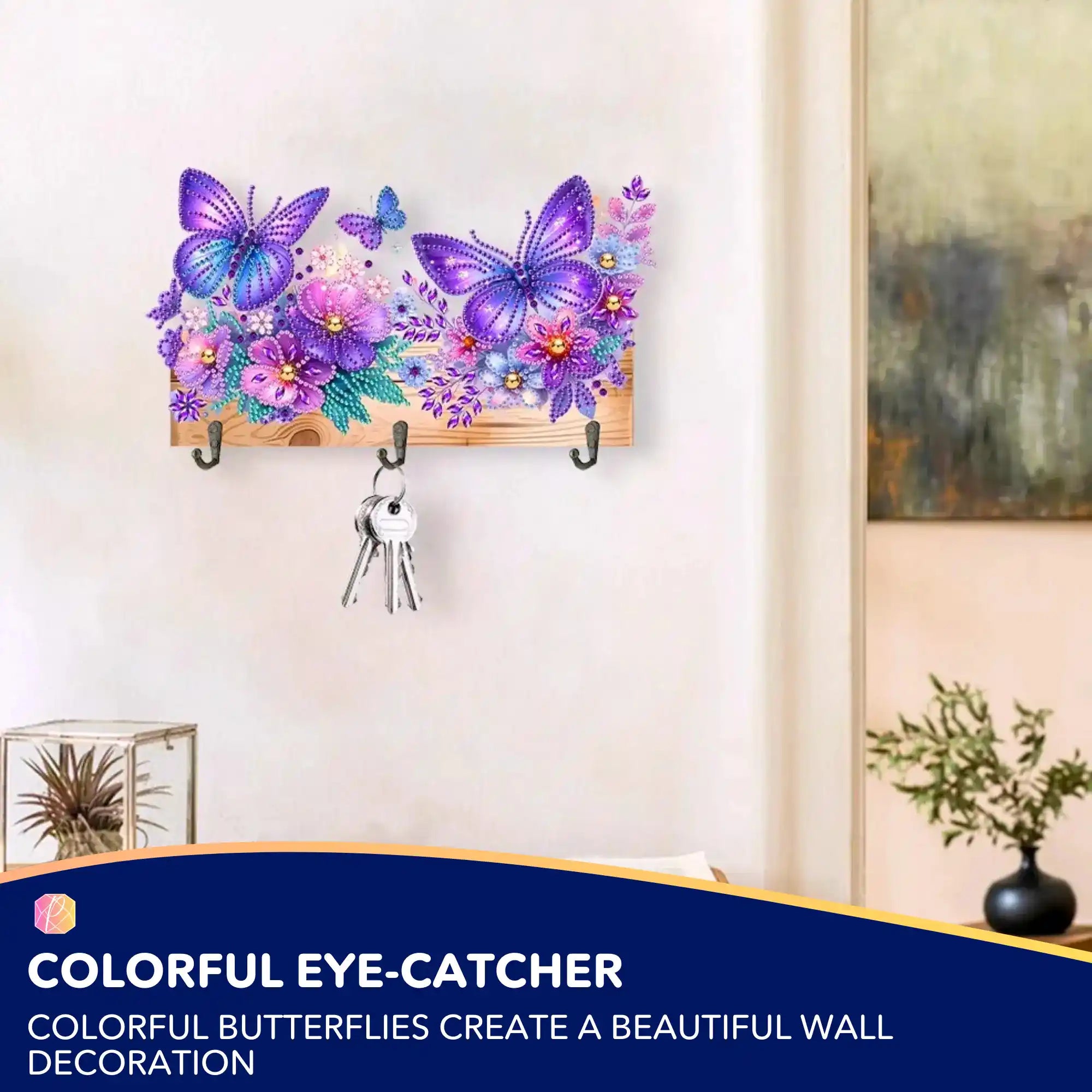 Diamond Painting Key Holder Butterflies