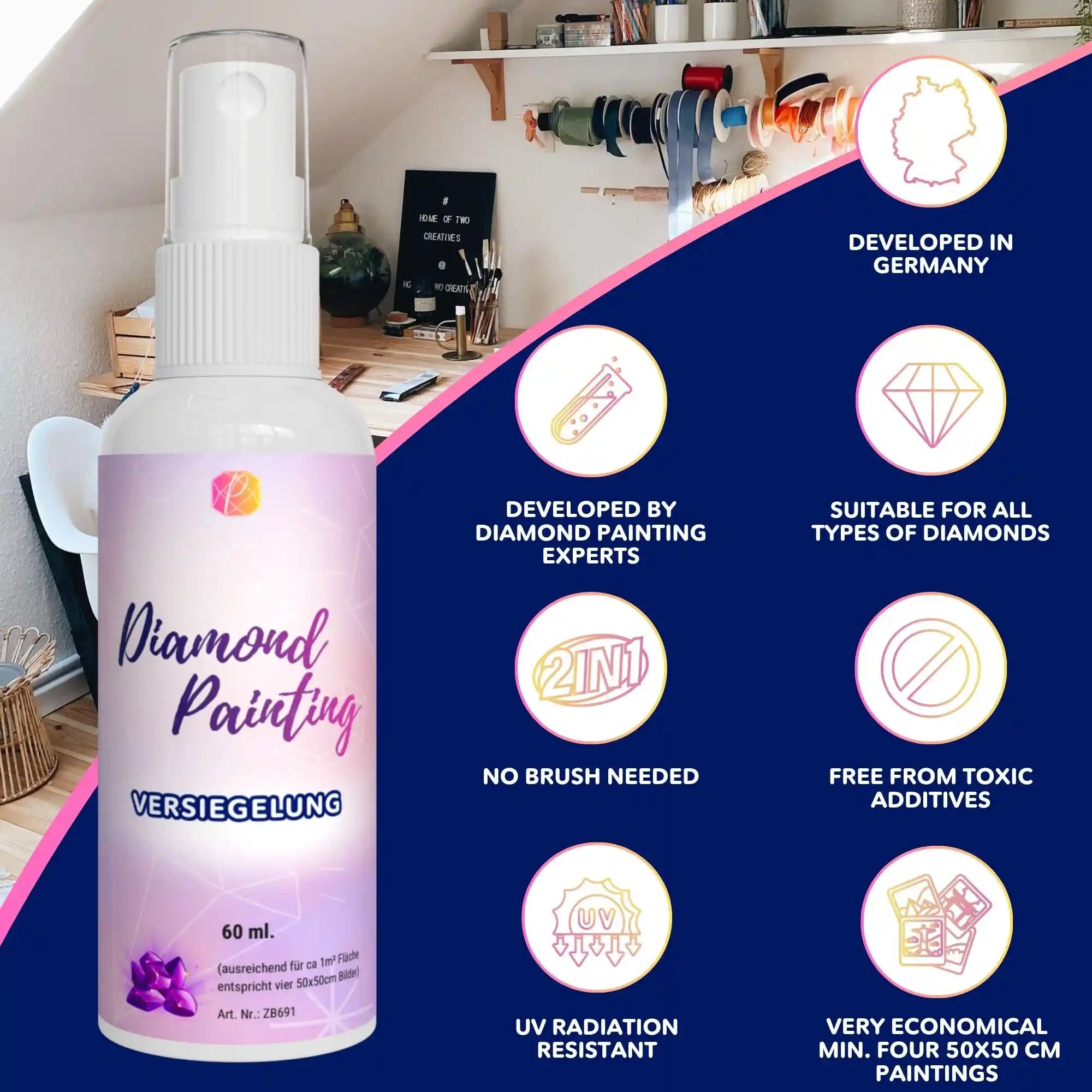 Diamond Painting Sealer® for Better Adhesion & Shine Effect – The Original