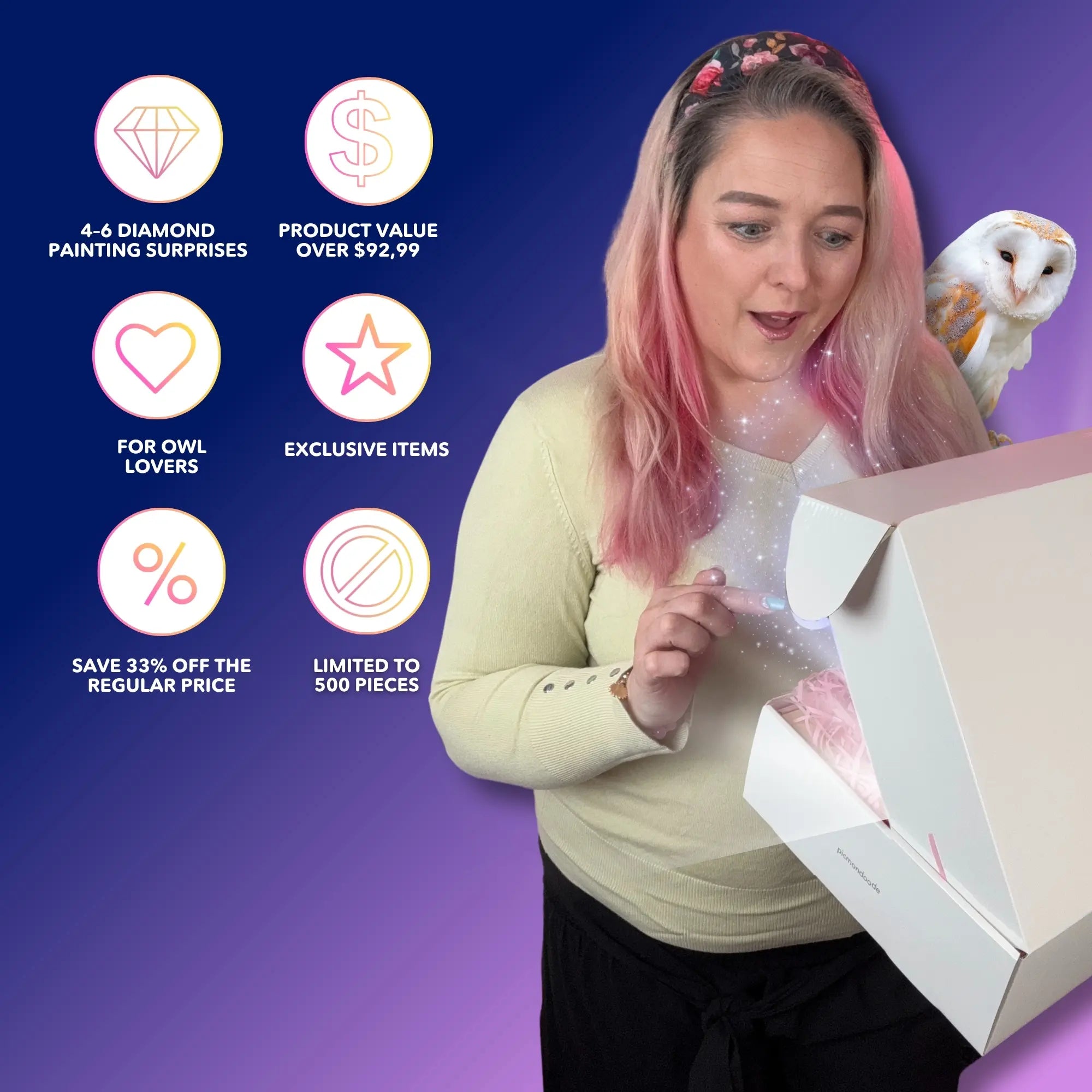 Diamond Painting Mystery-Box "Owls" (#1)