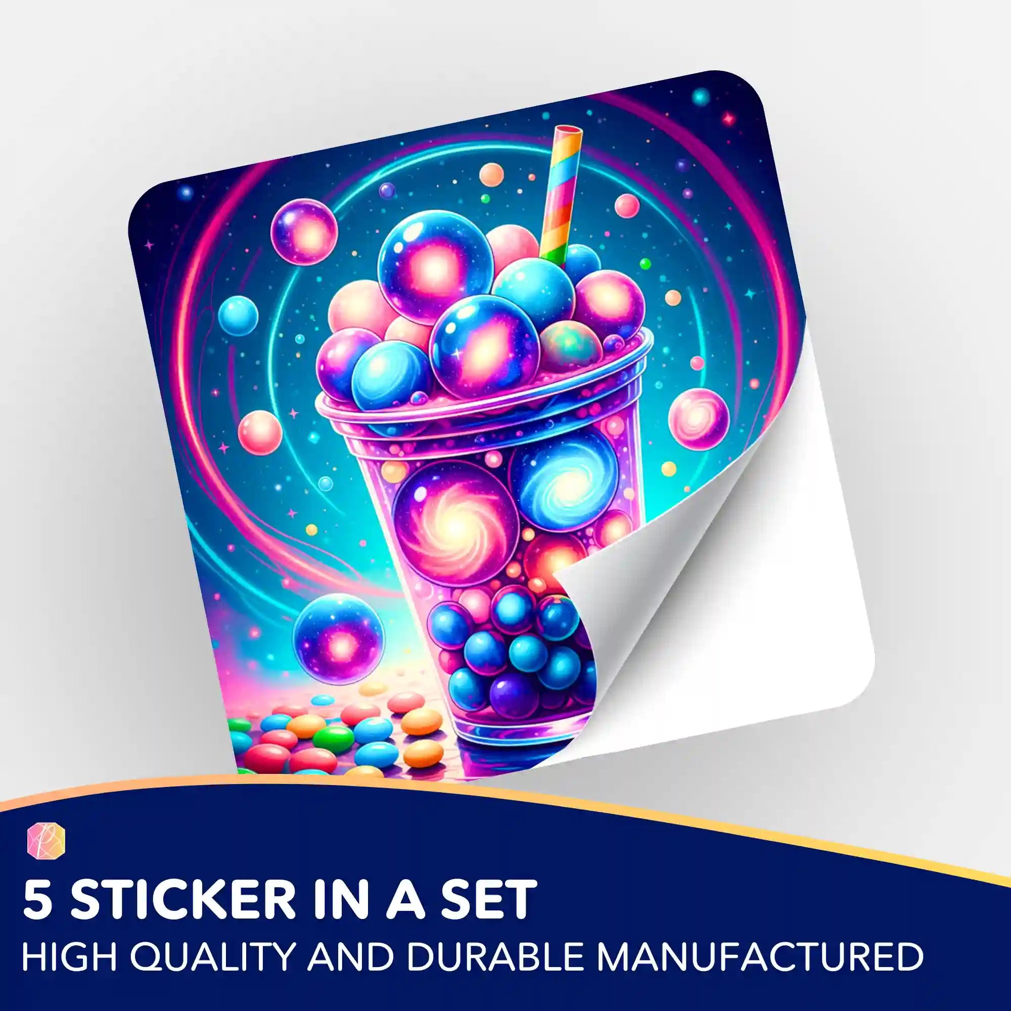 Wall Sticker 5-Pack - Bubble Tea Universe