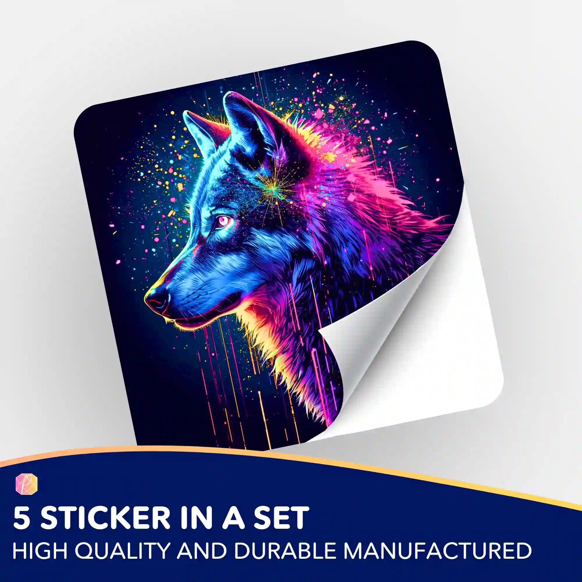 Wall Sticker 5-Pack - Power Animal Wolf: Clarity & Instinct