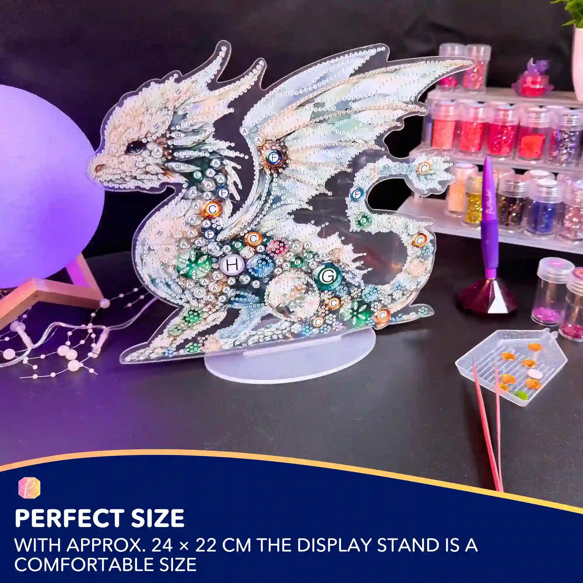 Diamond Painting Stand – White Dragon