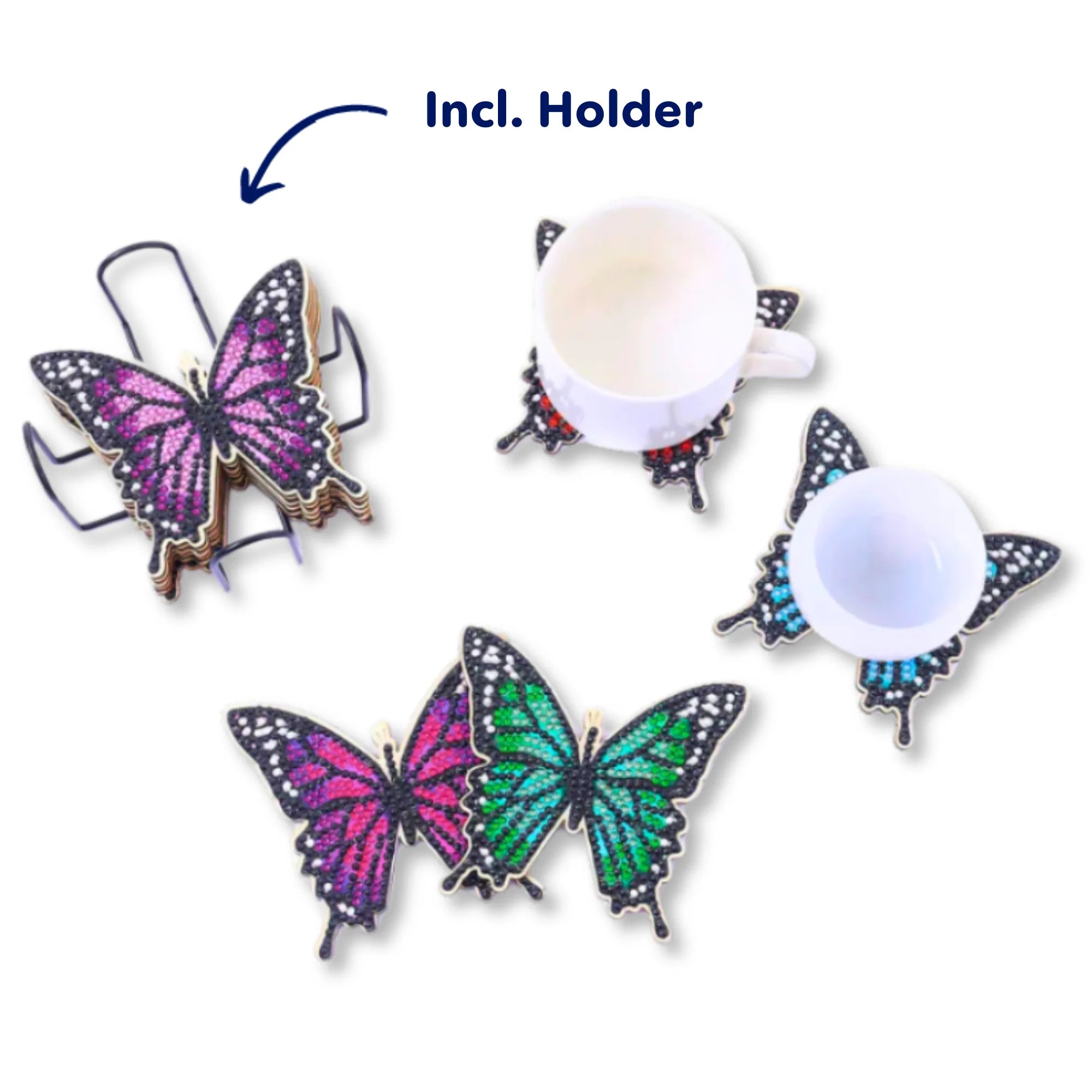 Diamond Painting - Coaster "Butterflies"