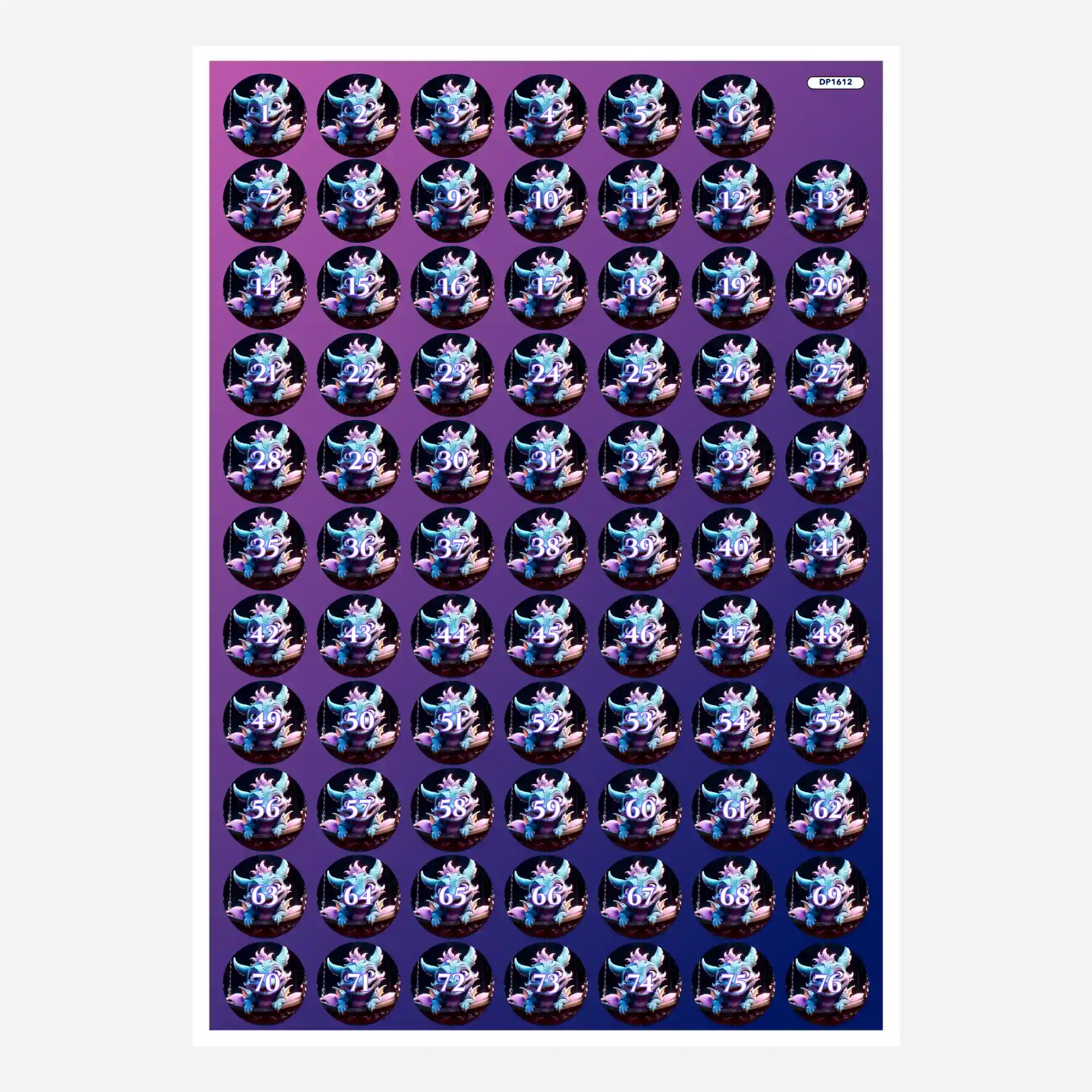 Small Jar Stickers - Blue Flatter Dragon