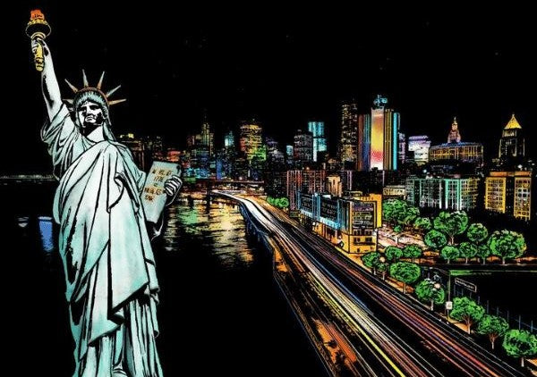 Scratch Painting – XL 4-Piece Set Cities