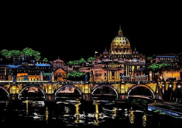 Scratch Painting – XL 4-Piece Set Cities I