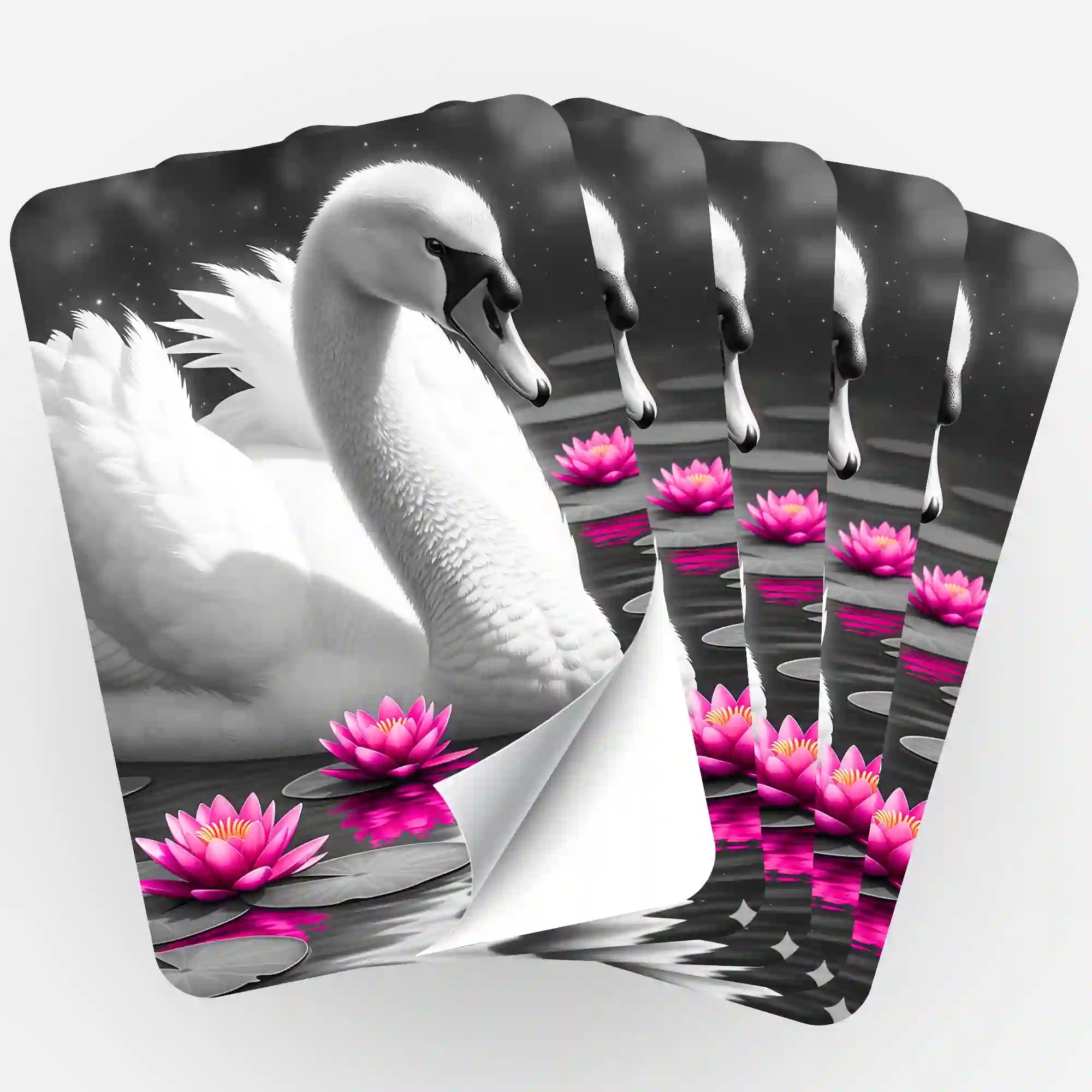 Wall Sticker 5-Pack - Swan in the Water Lily Lake