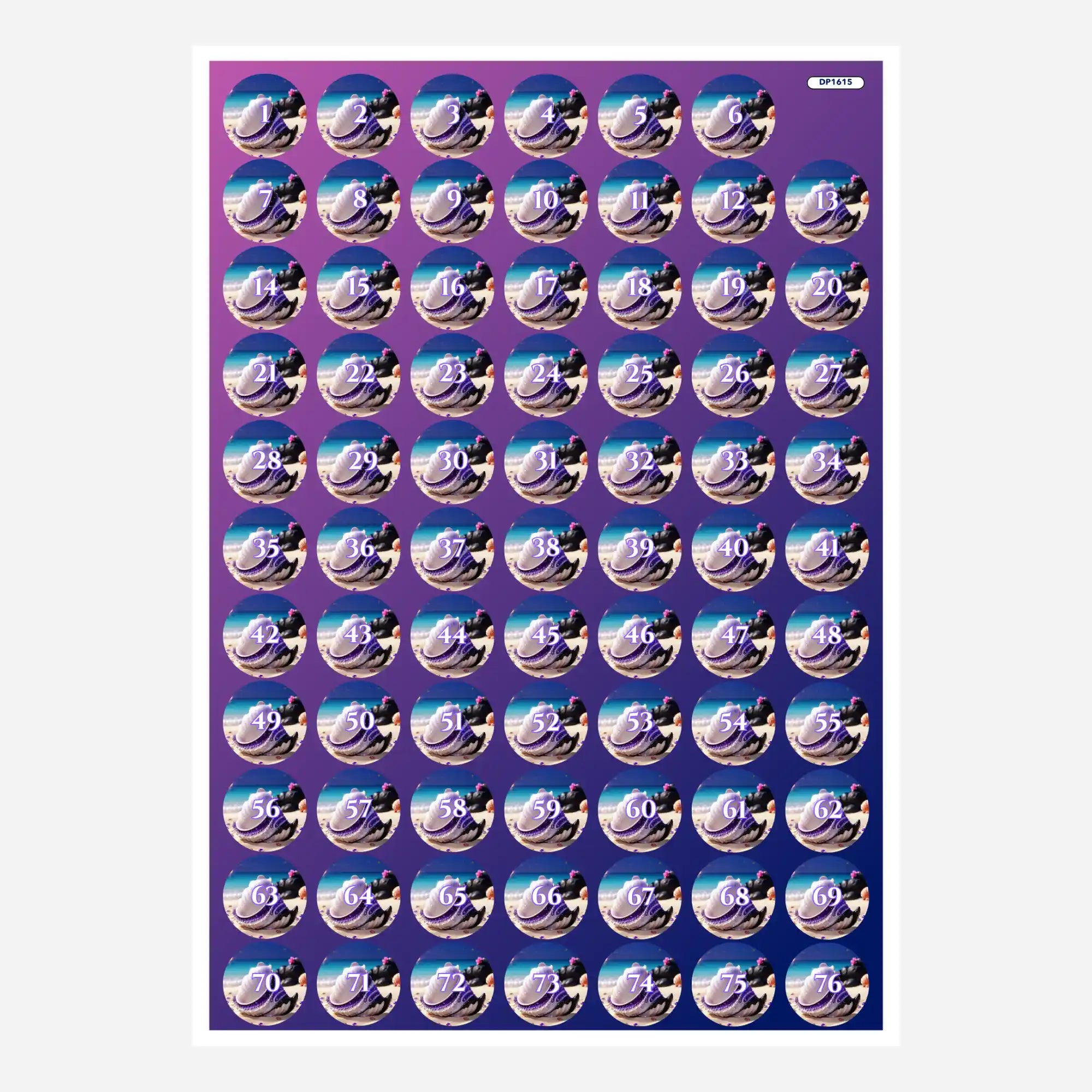 Small Jar Stickers - Violet Shell
