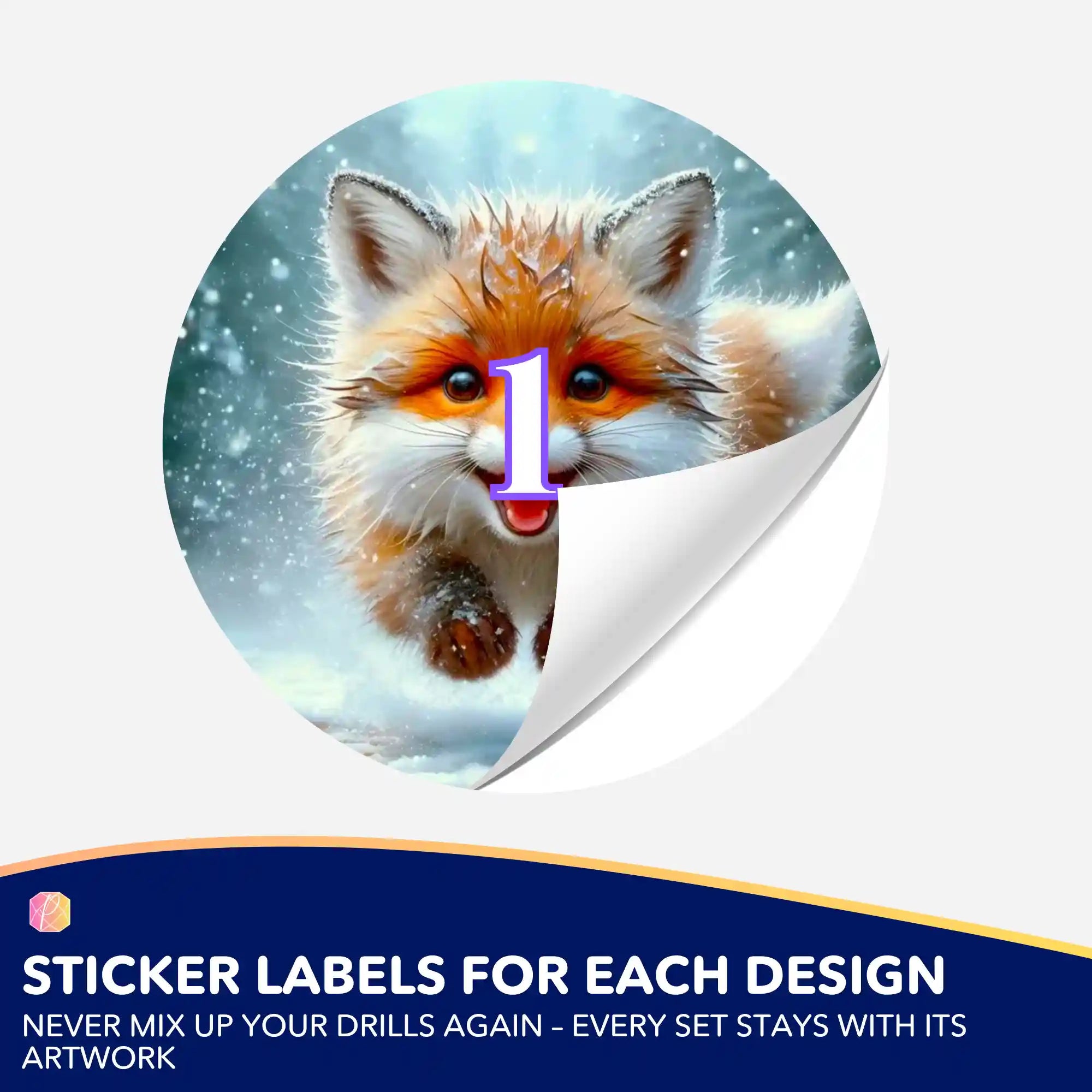 Small Jar Stickers - Little Fox in the Winter Forest