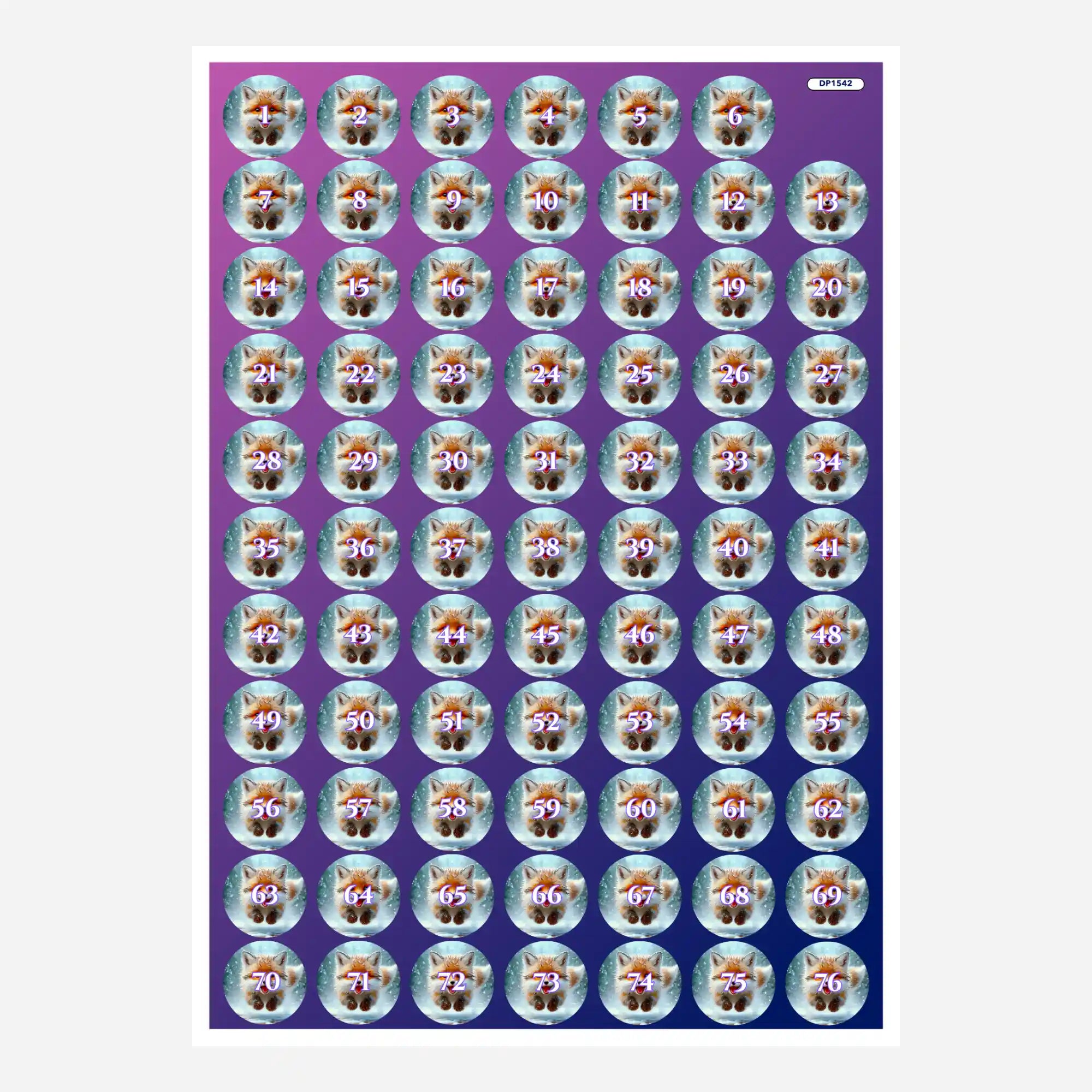 Small Jar Stickers - Little Fox in the Winter Forest