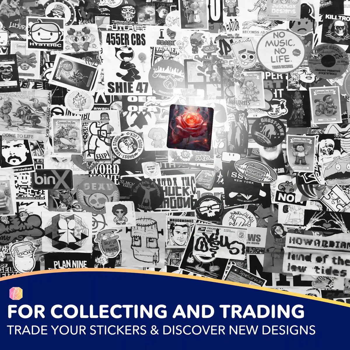 Wall Sticker 5-Pack - Heart Flame