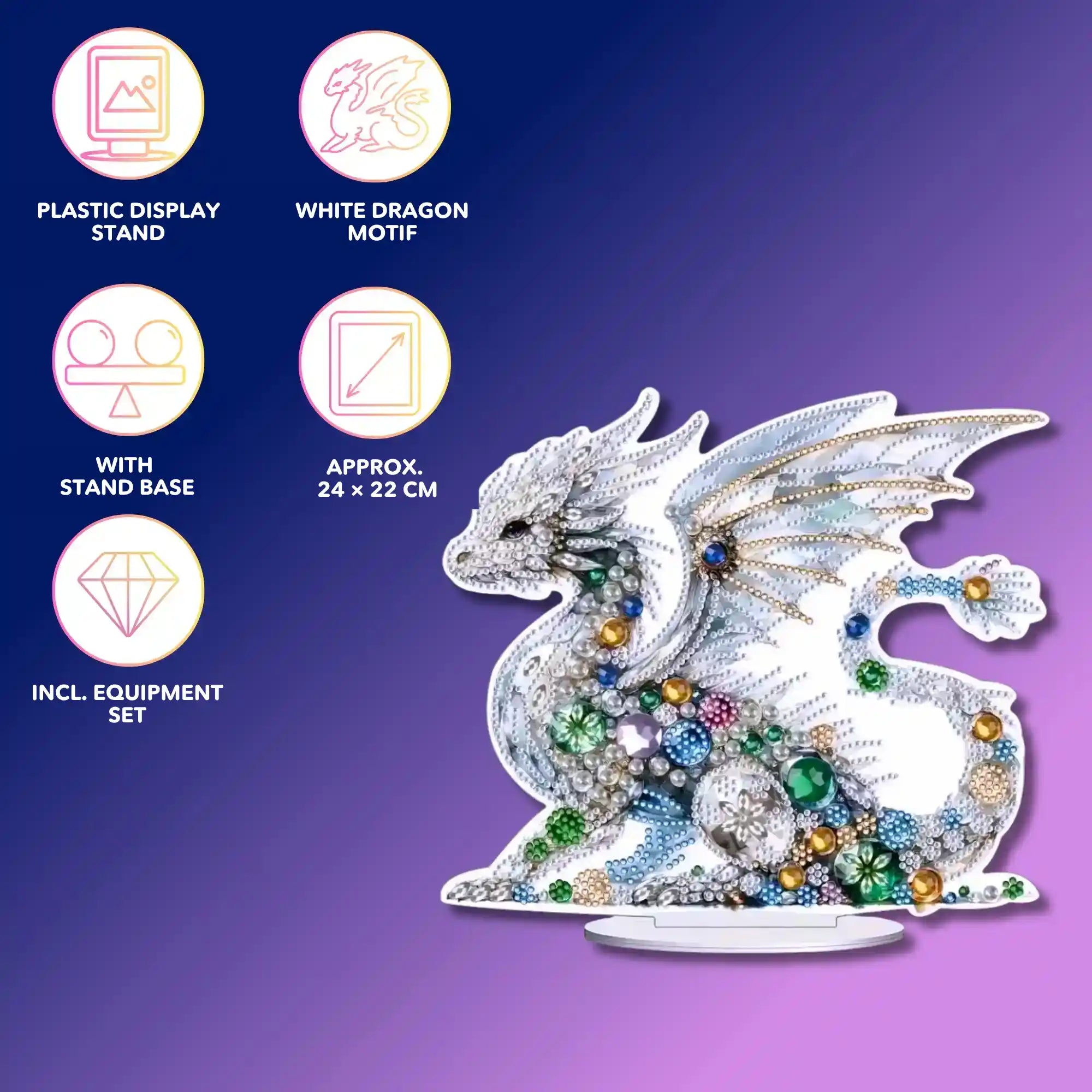 Diamond Painting Stand – White Dragon