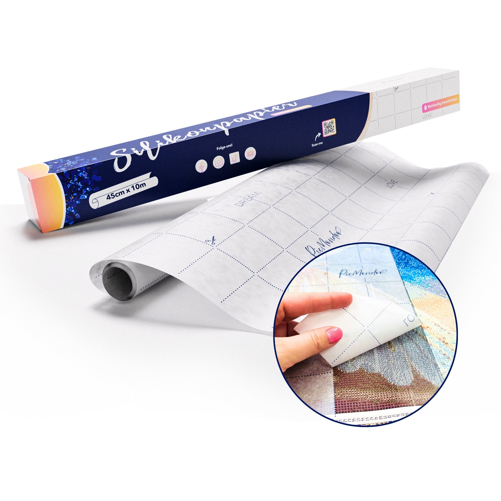 Diamond Painting Silicone Paper Roll with 5x5 cm Grid