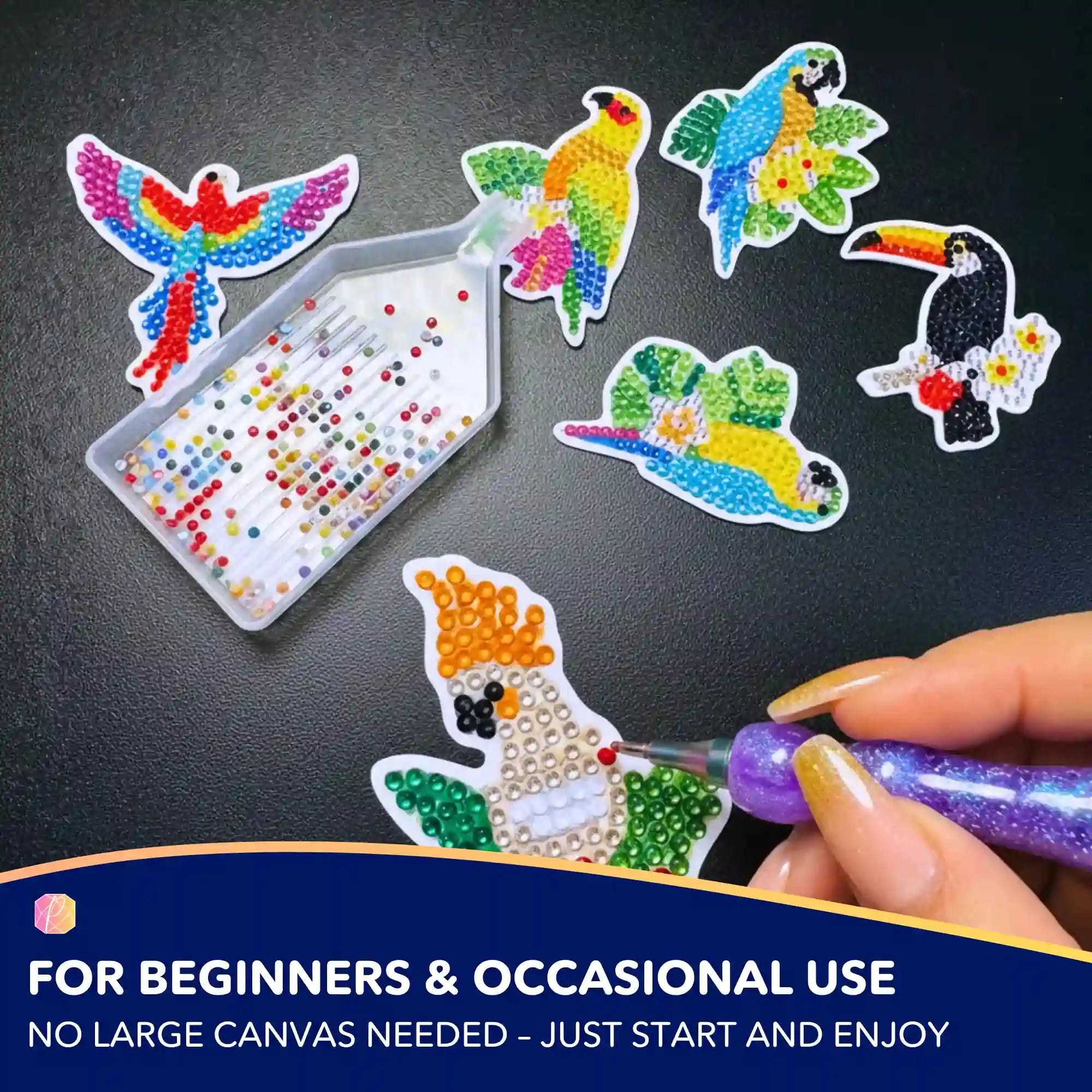 Diamond Painting Sticker – Colorful Birds