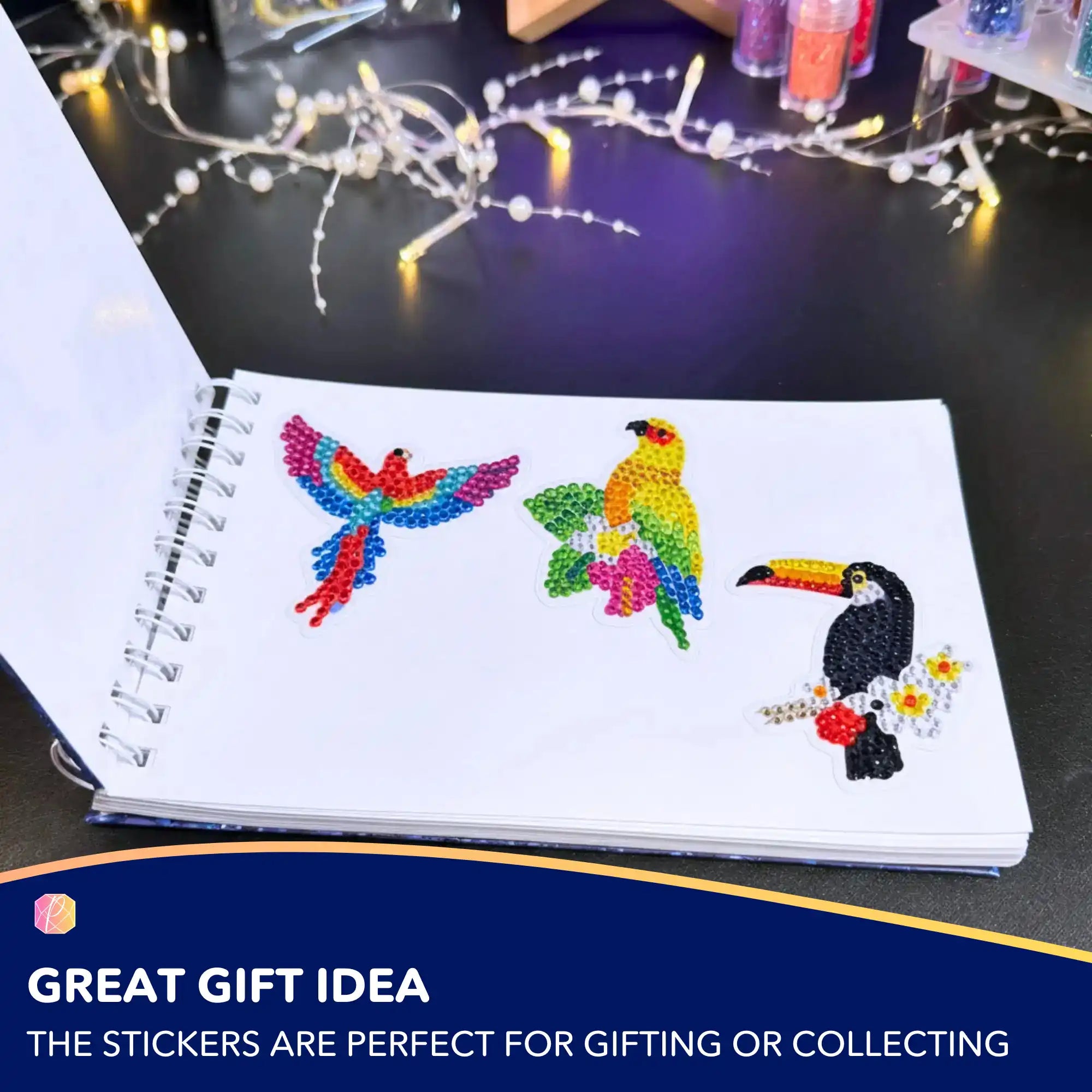 Diamond Painting Sticker – Colorful Birds