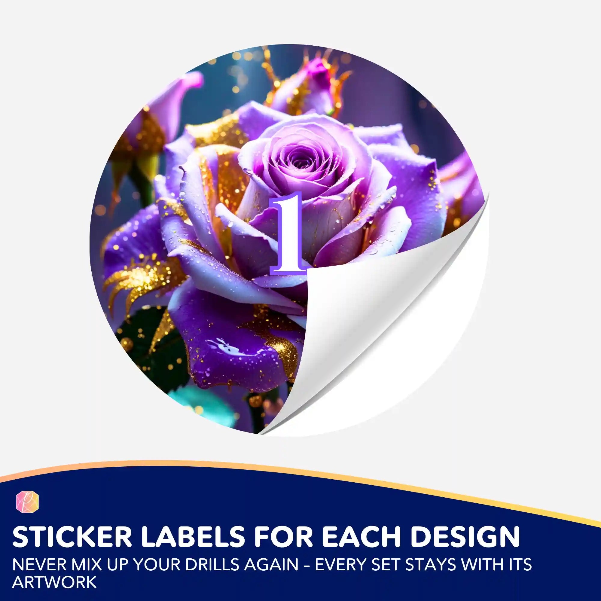 Small Jar Stickers - Amethyst Rose