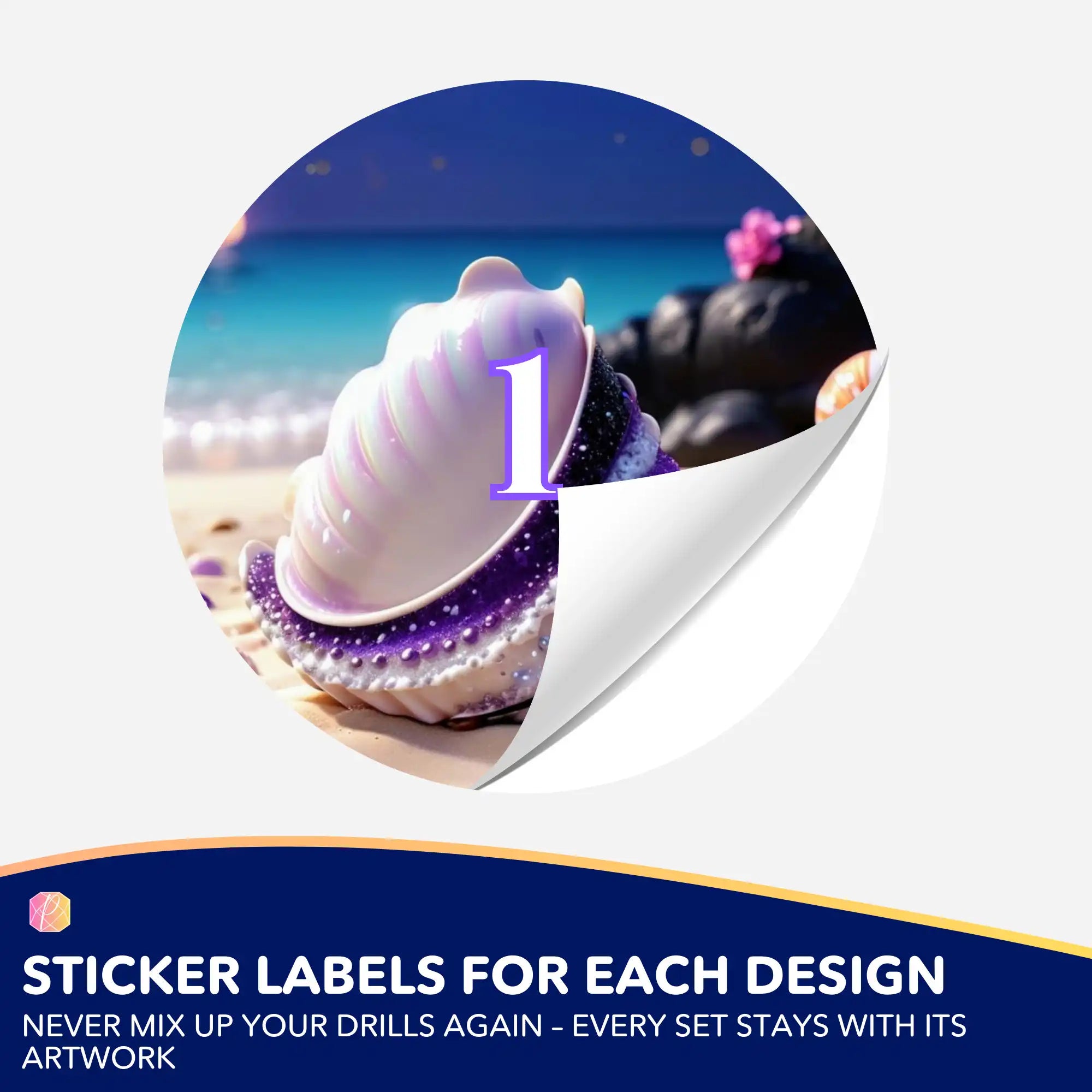 Small Jar Stickers - Violet Shell