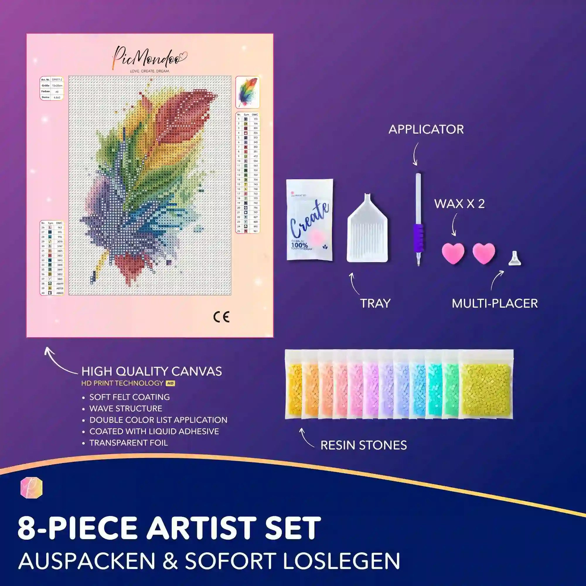 Diamond Painting Mini – Rainbow Feather